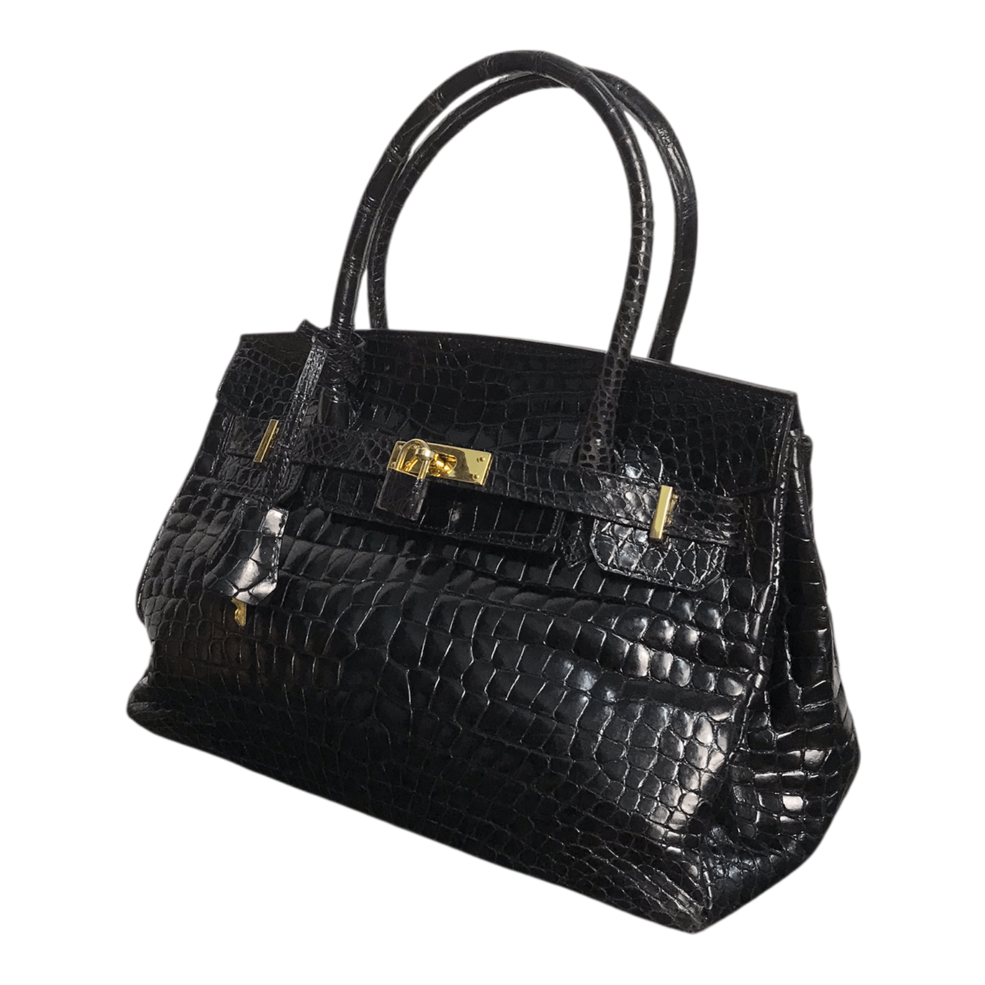 Leather G.Borri Crocodile Leather Birkin Handbag Size ONE SIZE - 4 Thumbnail