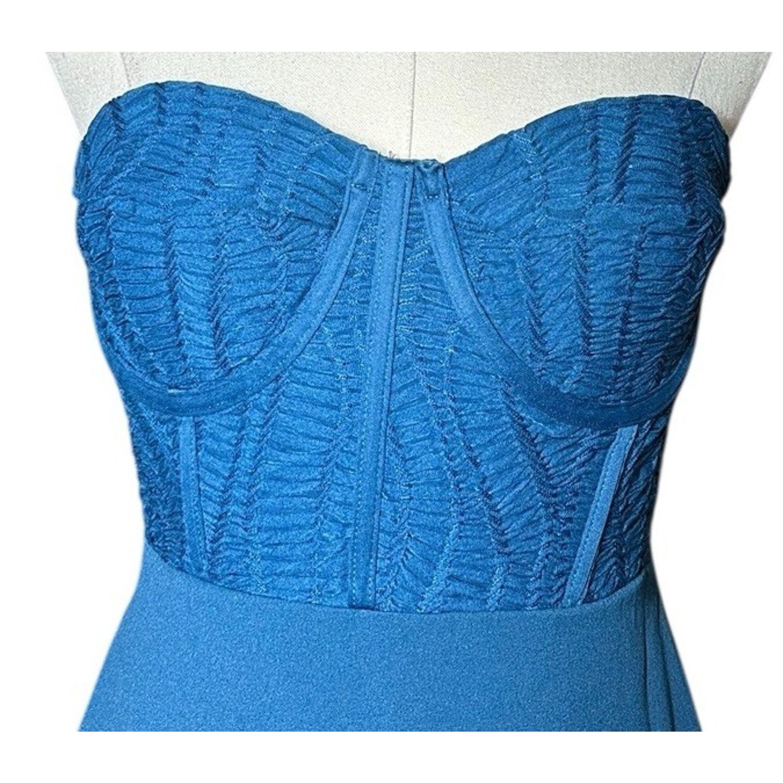 Other Lulus Passionate Aura Teal Blue Strapless Midi Dress Sz M Size M / US 6-8 / IT 42-44 - 4 Thumbnail