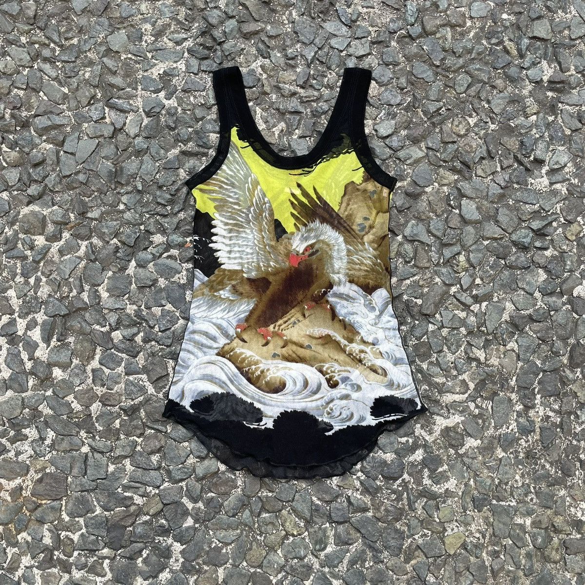 Jean Paul Gaultier JEAN PAUL GAULTIER SOLEIL EAGLE HAWK MESH TANK TOP Size L / US 10 / IT 46 - 1 Thumbnail
