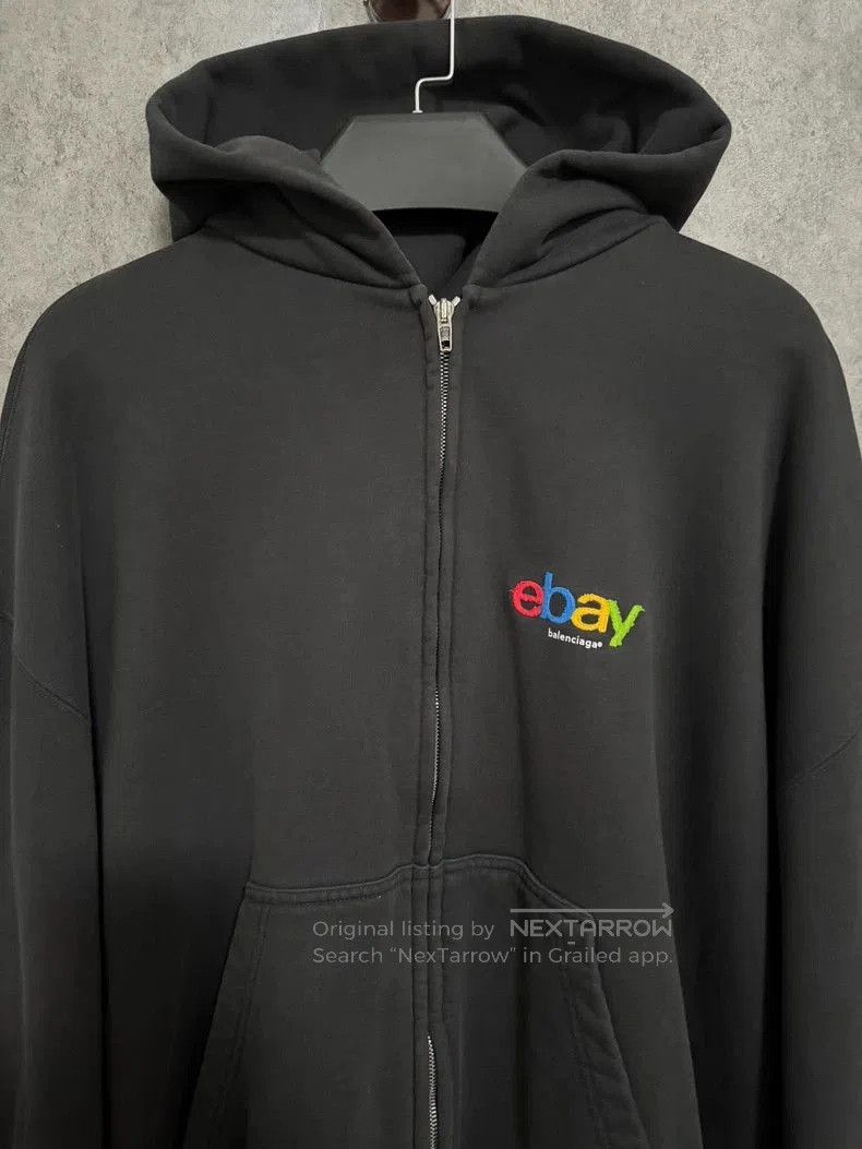 Balenciaga Eaby collaboration black zip-up hoodie.