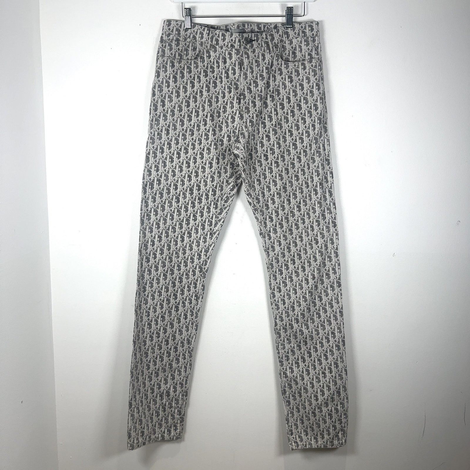 Dior Dior Grey Jacquard Washed Denim Jeans Size US 32 / EU 48 - 1 Thumbnail