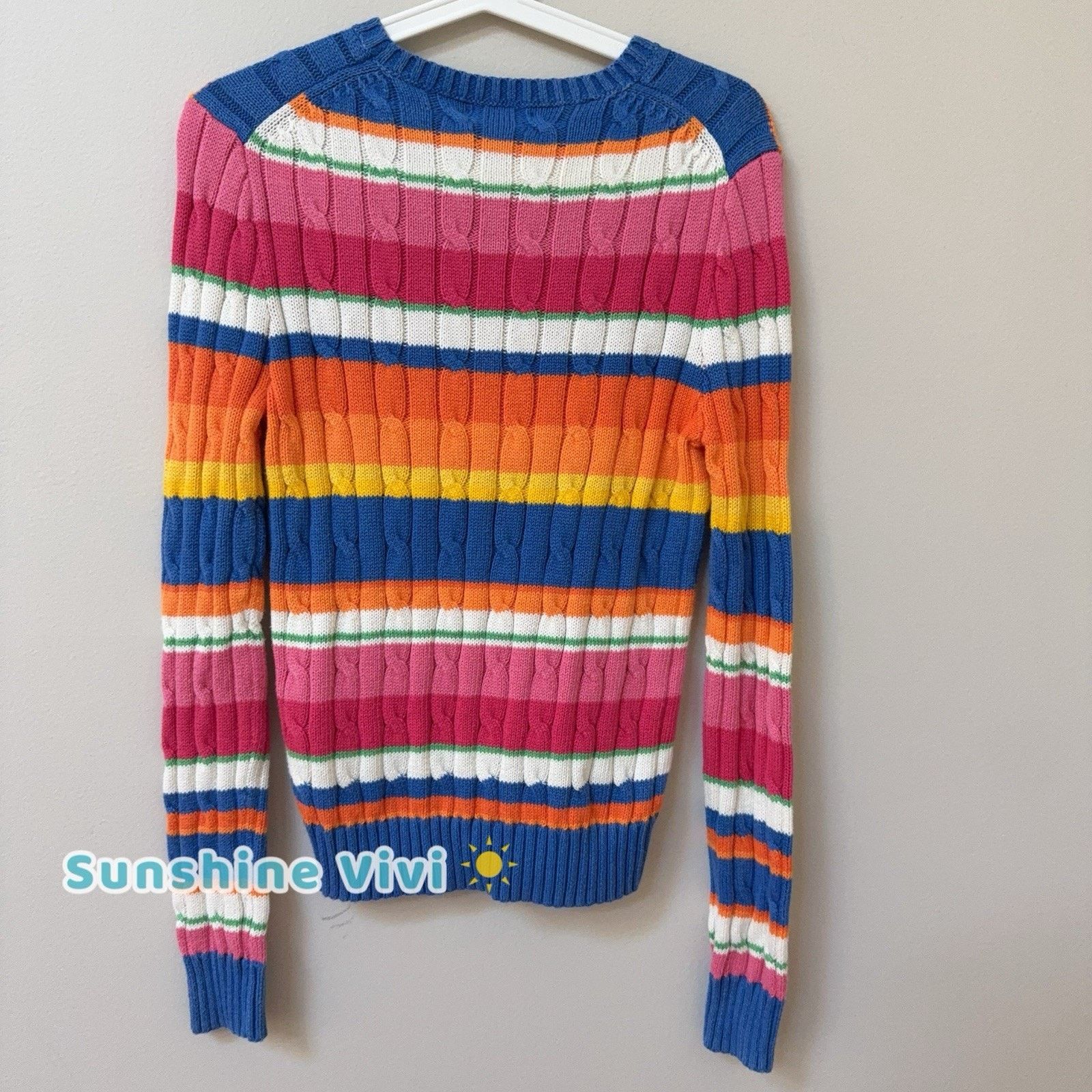 Polo Ralph Lauren NWT Polo Ralph Lauren Women's Striped Cable Sweater Medium Size M / US 6-8 / IT 42-44 - 5 Thumbnail