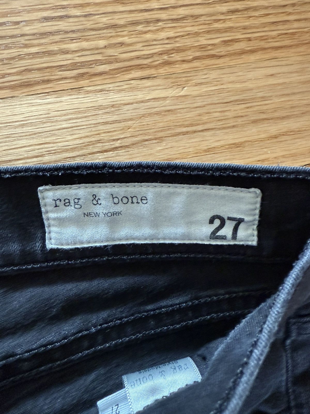 Rag & Bone Rag & Bone Raw Hem Ankle Skinny Denim Jeans 27W Black Size 27" / US 4 / IT 40 - 5 Thumbnail