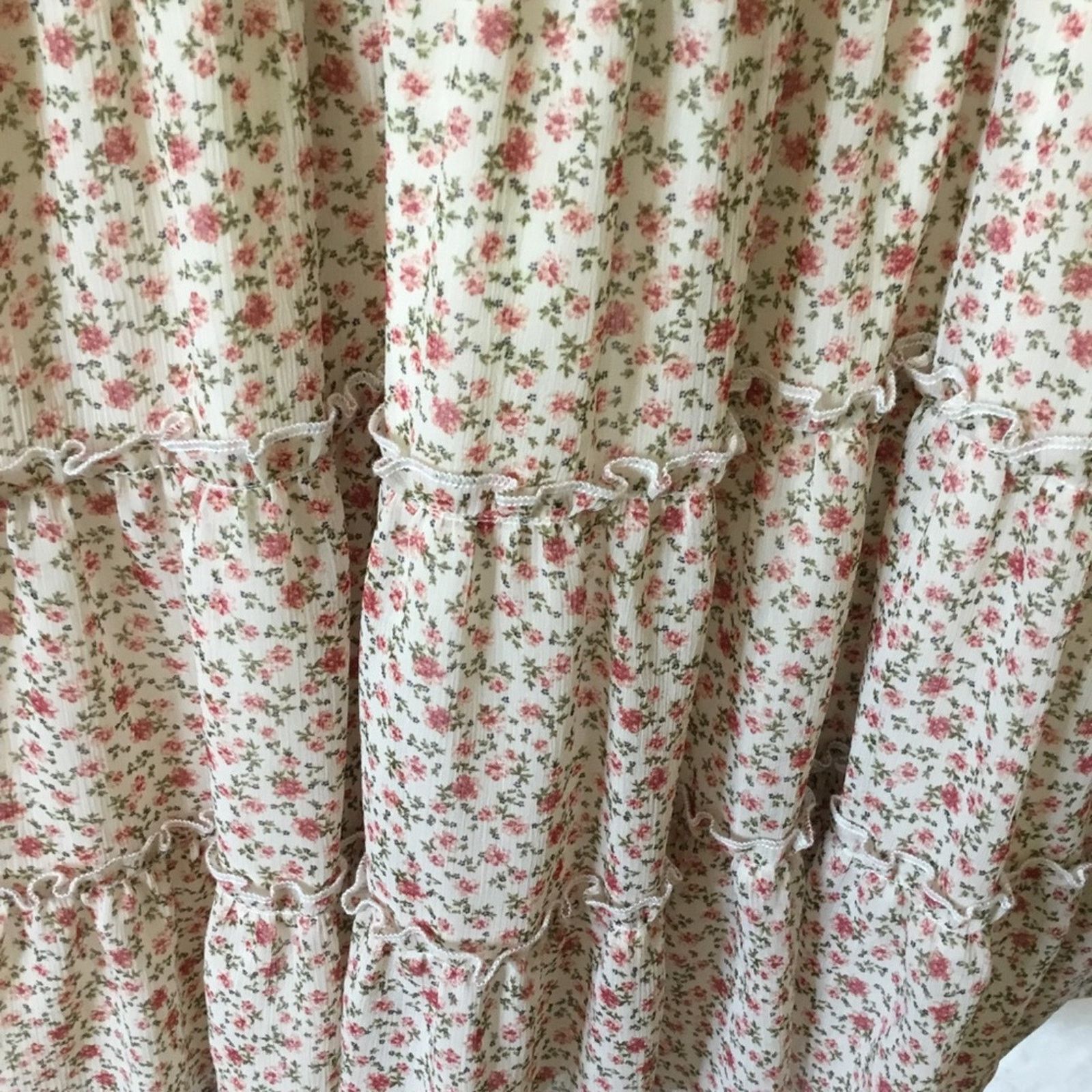 Other Trixxi Tan Floral-Print Chiffon Tiered Fit & Flare Dress Size M / US 6-8 / IT 42-44 - 4 Thumbnail