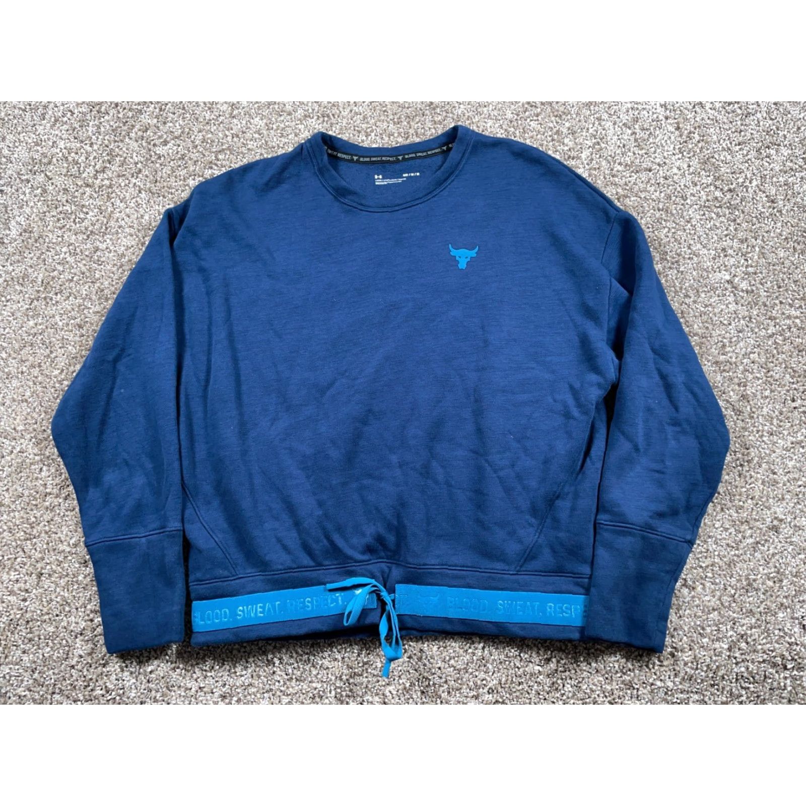 Under Armour Under armour The Rock Sweatshirt Women's Medium Blue Loose Fit Drawstring Waist Size M / US 6-8 / IT 42-44 - 2 Thumbnail