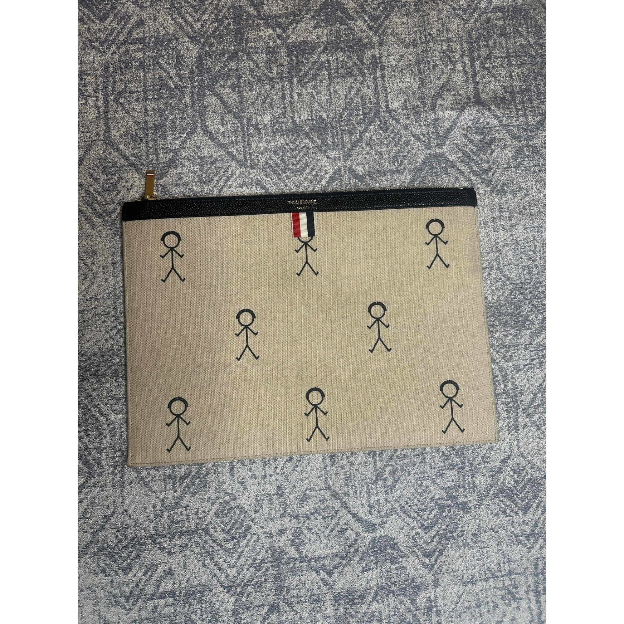 Thom Browne Thom Browne Stick Figure- print Clutch Bag Size ONE SIZE - 1 Thumbnail