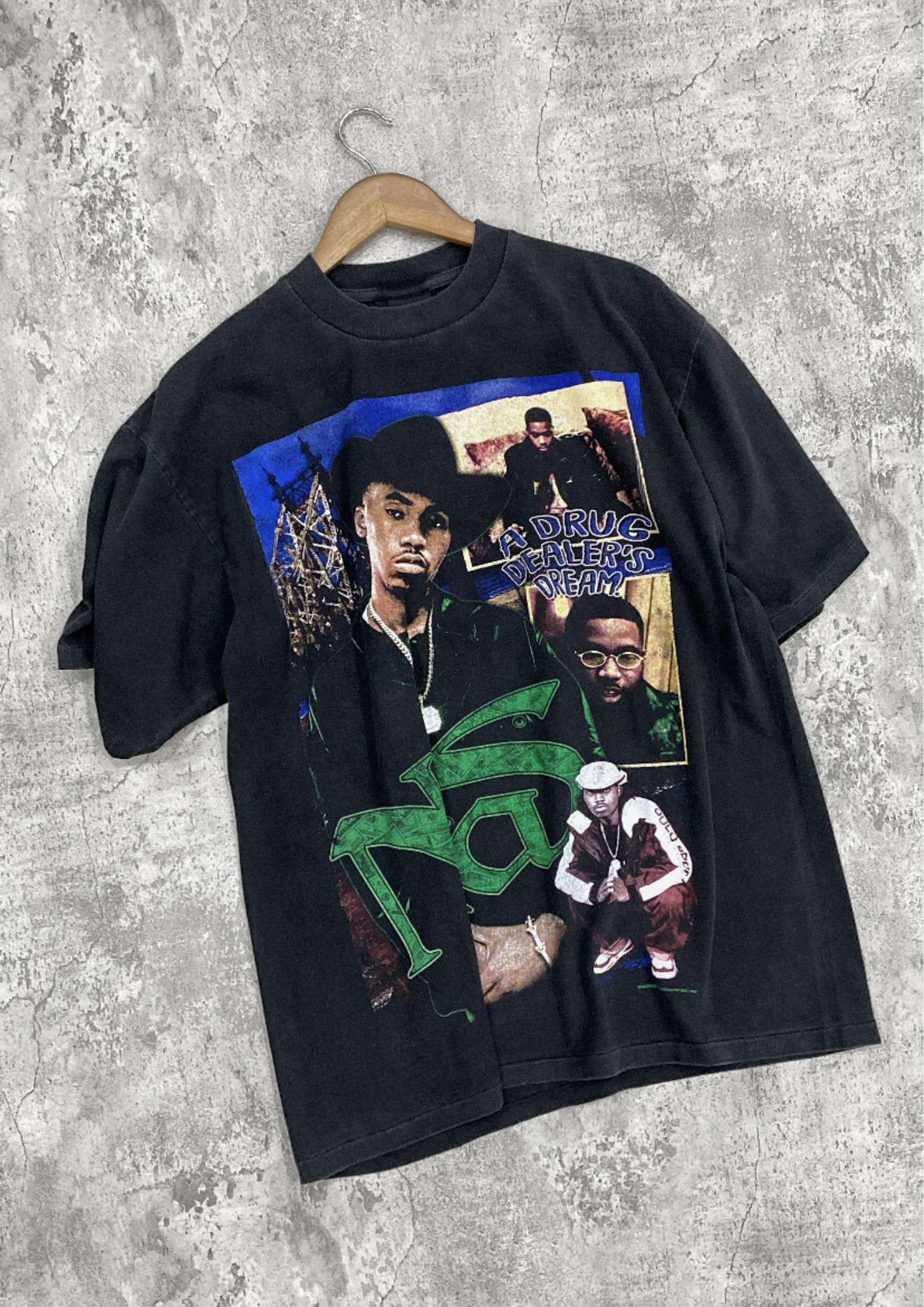 Rap Tees Ginseng Strip Nas Faded Black Tee Size US XL / EU 56 / 4 - 2 Thumbnail