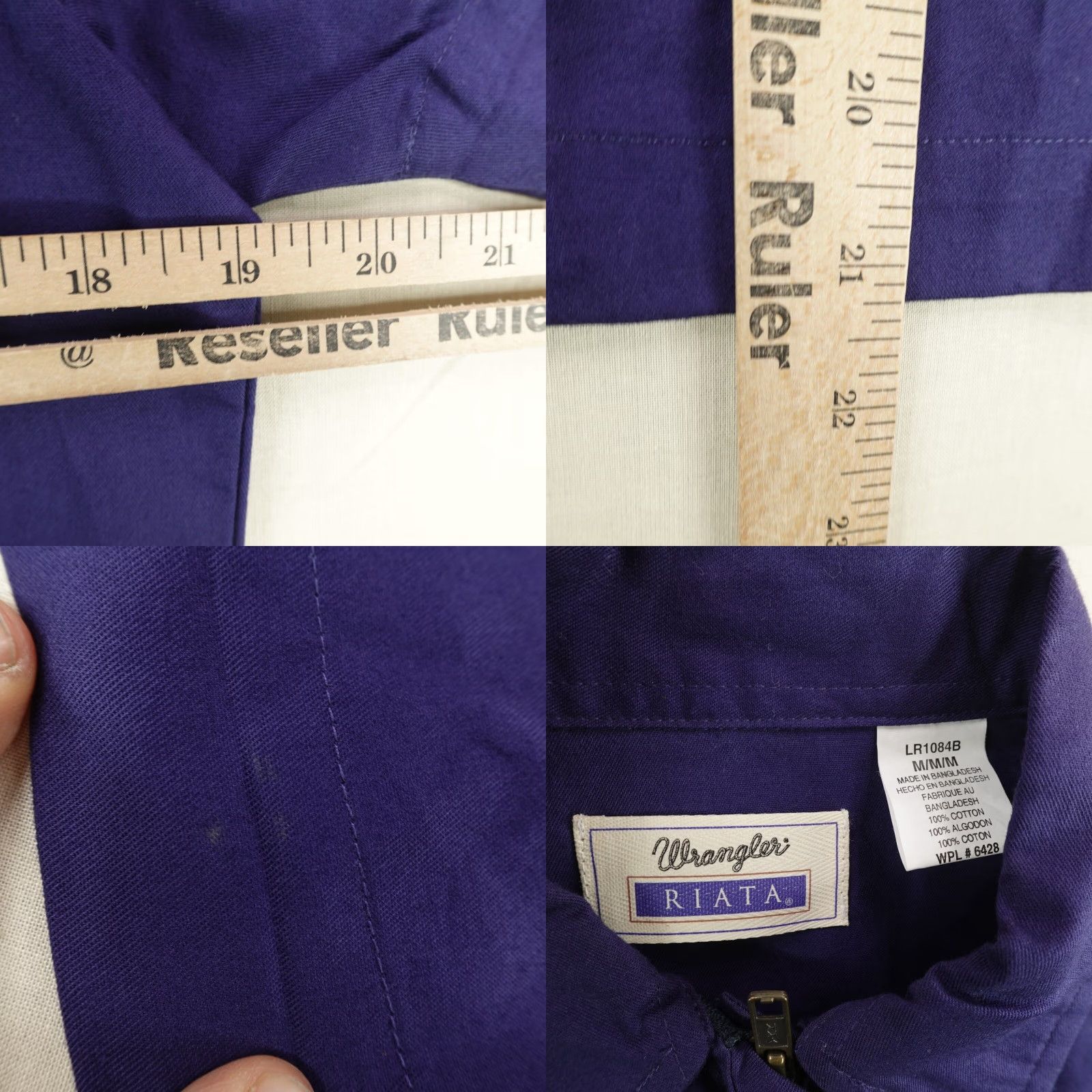 Wrangler VINTAGE Wrangler Shirt Womens Medium Blue Western Zip Front Top Riata Embroidered NEW Size M / US 6-8 / IT 42-44 - 8 Thumbnail