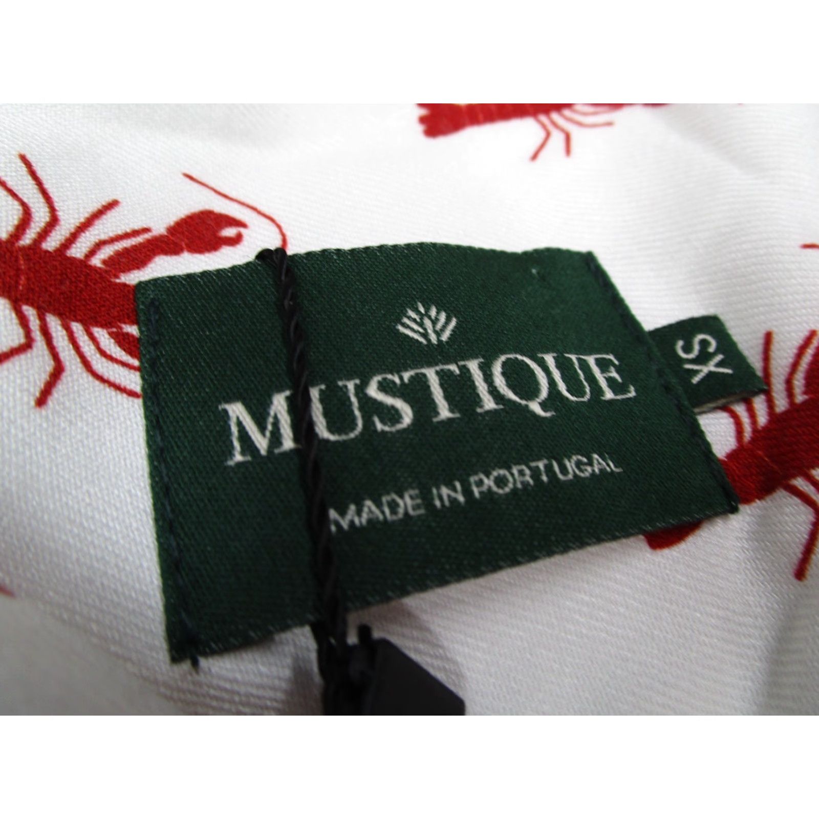 Vintage MUSTIQUE Men's XS White Short Sleeve Button-Up Shirt AOP Lobster Geometric Tropical Made in Portugal Size US XS / EU 42 / 0 - 3 Thumbnail