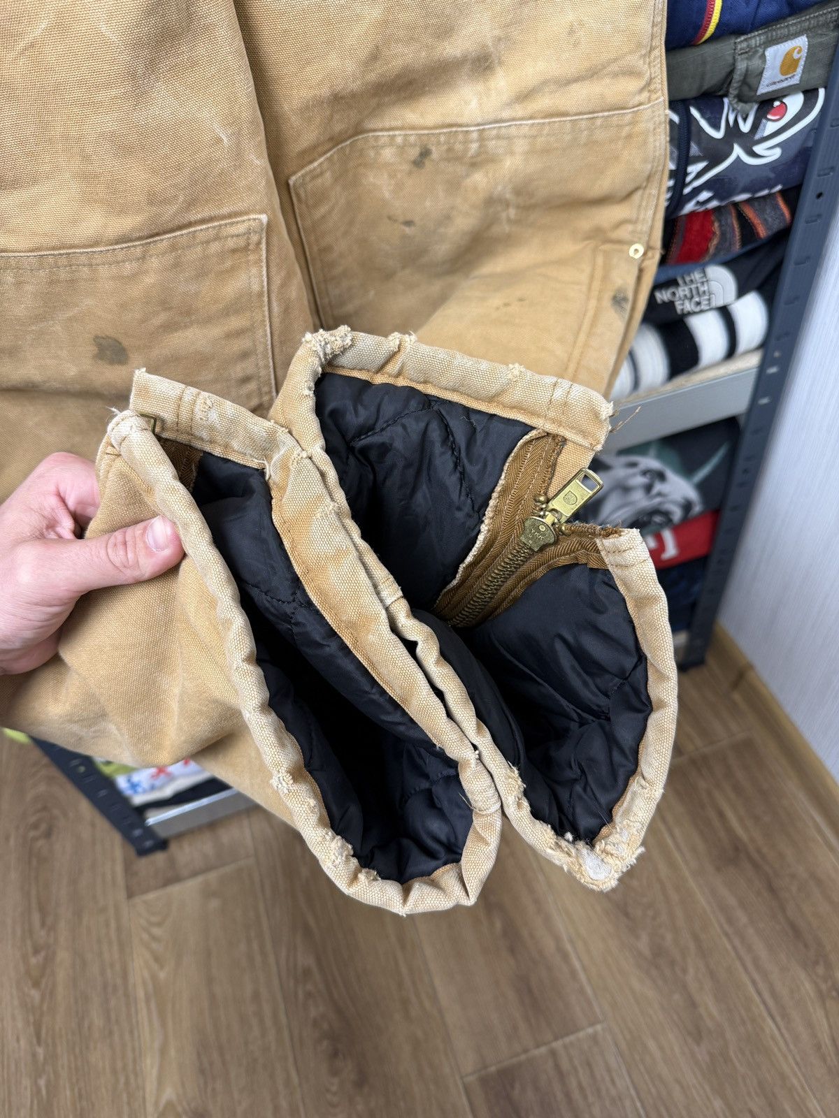 Carhartt Vintage 90s Carhartt Overalls Tan Cotton Canvas Baggy Wide Size US 34 / EU 50 - 8 Thumbnail