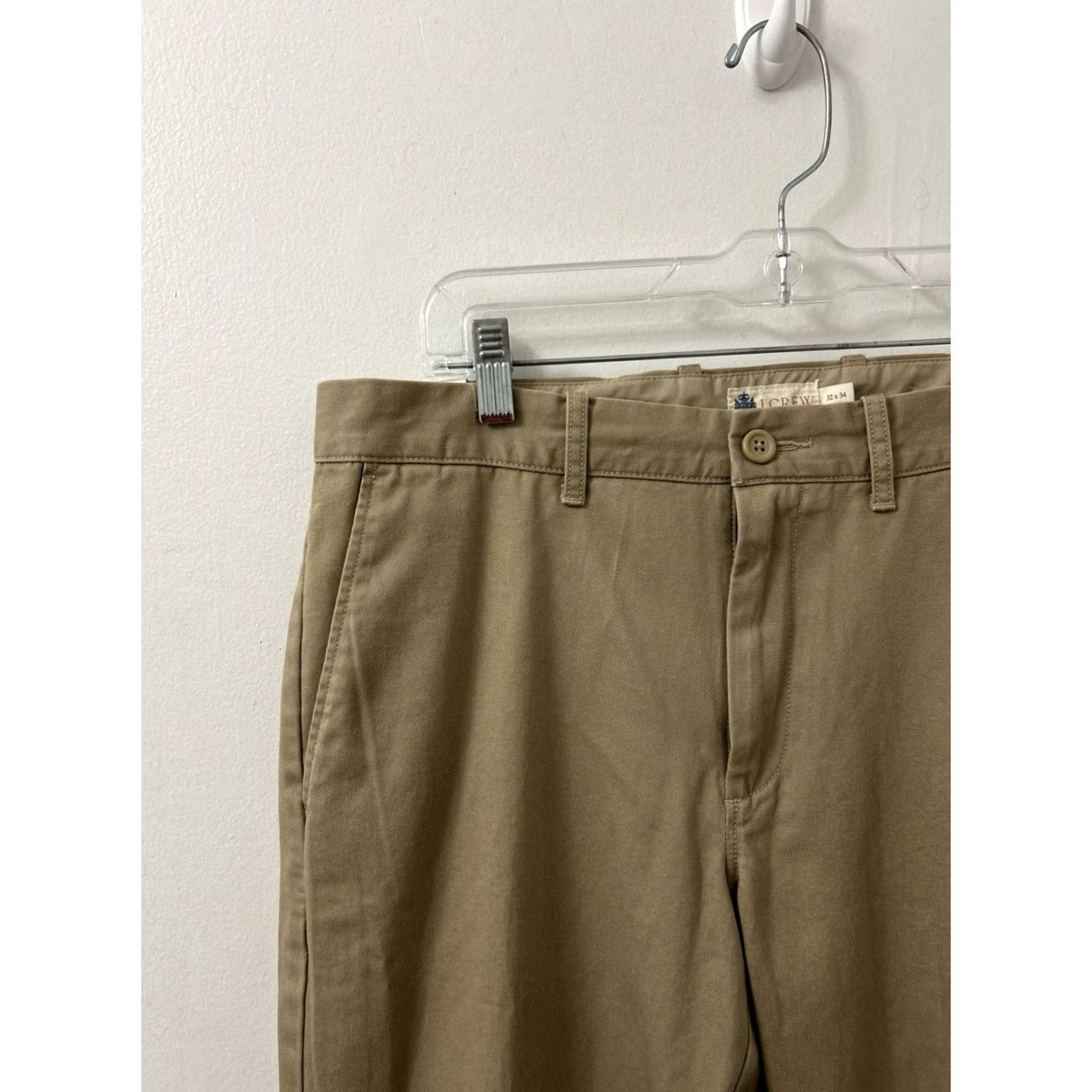 Vintage J. Crew Factory Urban Slim Fit Chinos Pants Mens 32x34 Khaki Tan Slim Fit 5-Pocket Zipper Button Casual Workwear Business Cotton Canvas Size US 32 / EU 48 - 4 Thumbnail