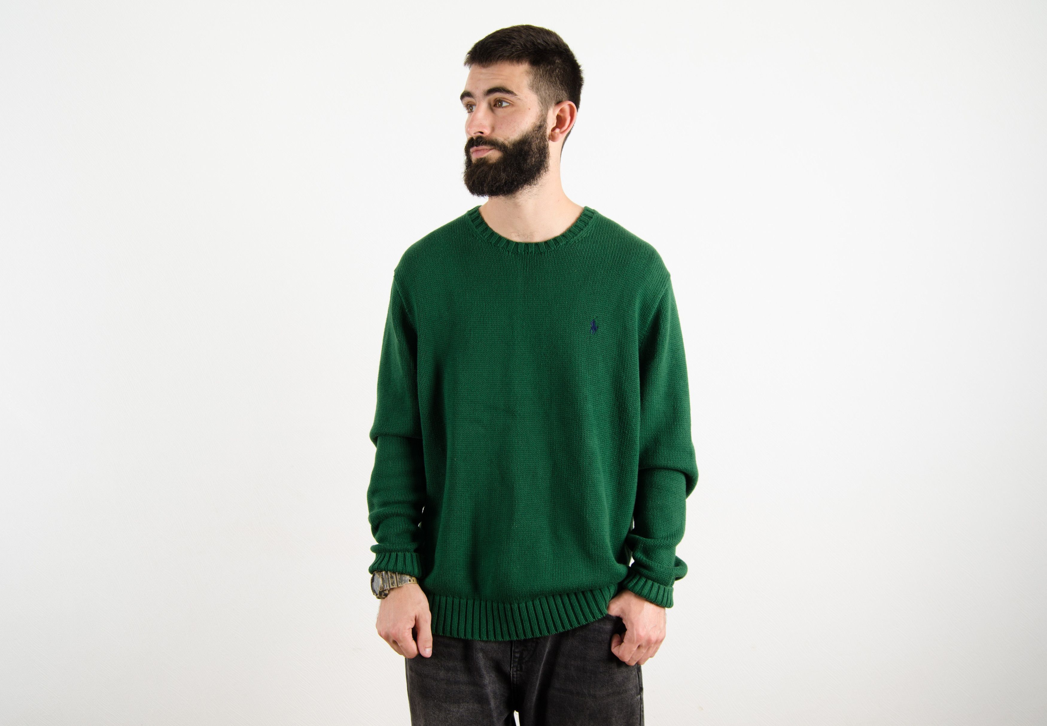 Polo Ralph Lauren Ralph Lauren Green Knitted Sweater Sweatshirt Pullover Size US XL / EU 56 / 4 - 1 Thumbnail