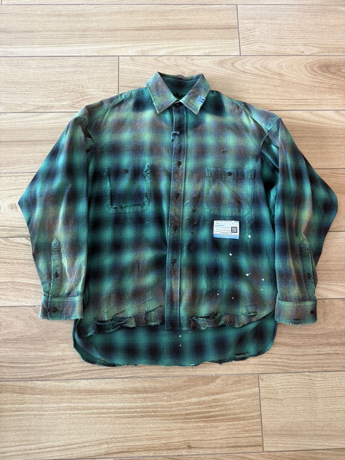 トップス Rare MIHARA YASUHIRO check shirts Maison Mihara Yasuhiro - Distressed Check Shirt | HBX