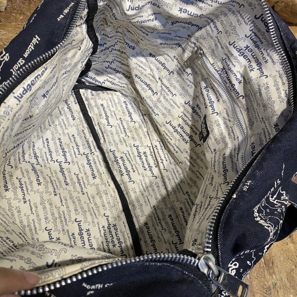 Japanese Brand Japanese Brand Judgemek Men's Denim Tote Bag World Map Size ONE SIZE - 10 Thumbnail