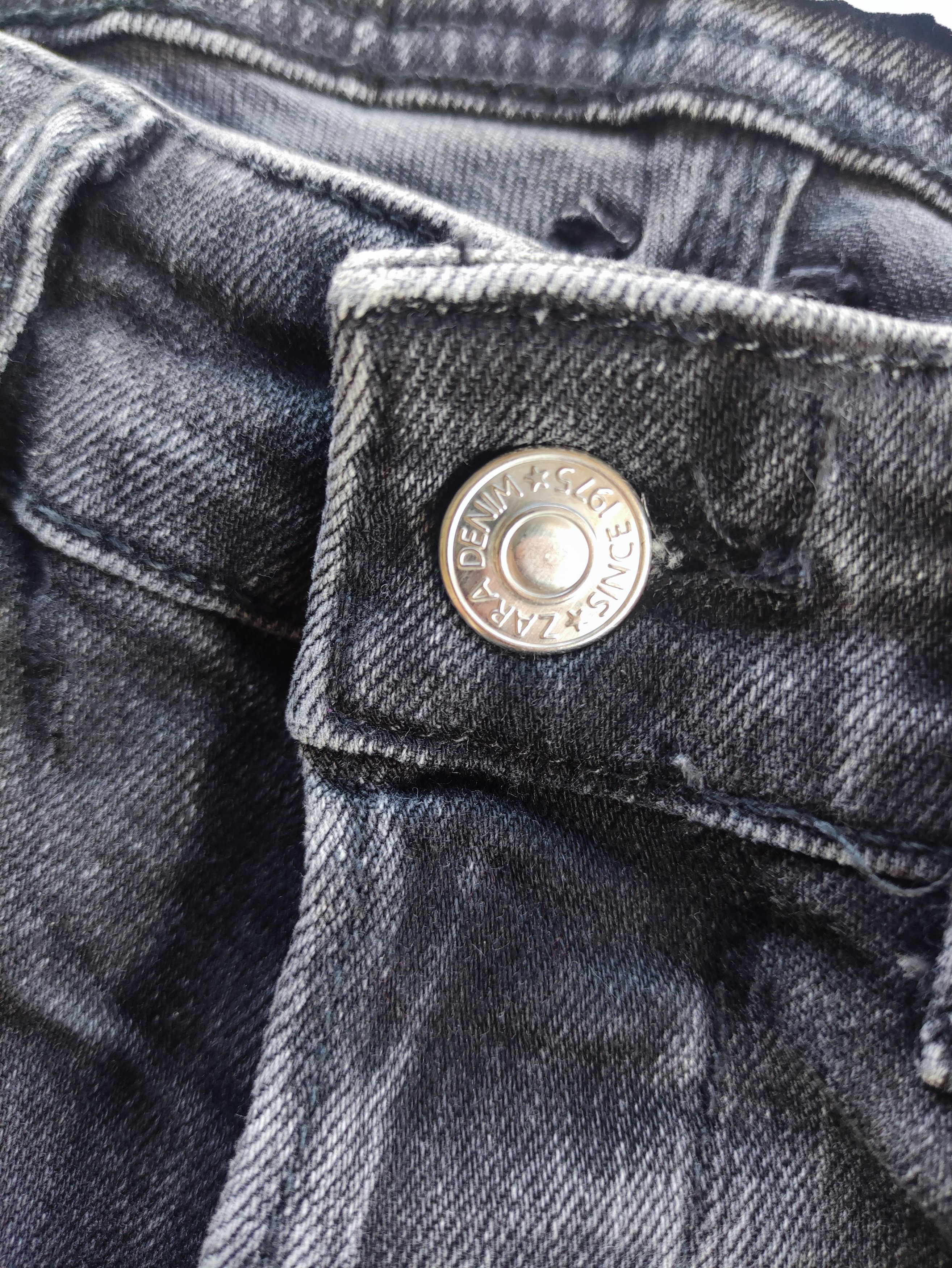 Jean × Vintage Zara Black Jeans Distressed Patches Faded Pants Skinny Denim Size US 31 - 5 Thumbnail