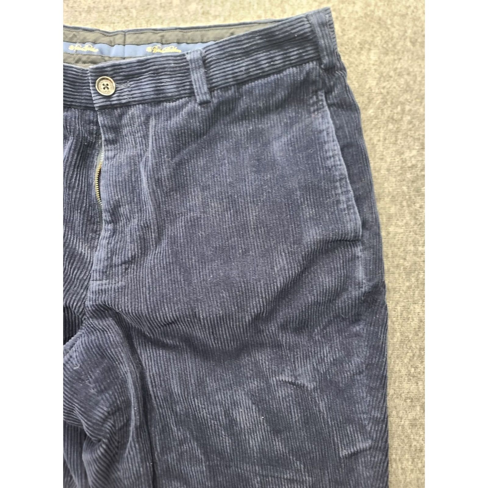 Brooks Brothers Brooks Brothers Hudson Corduroy Pants Mens 36x30 Regular Fit Straight Leg Blue Size US 36 / EU 52 - 6 Thumbnail