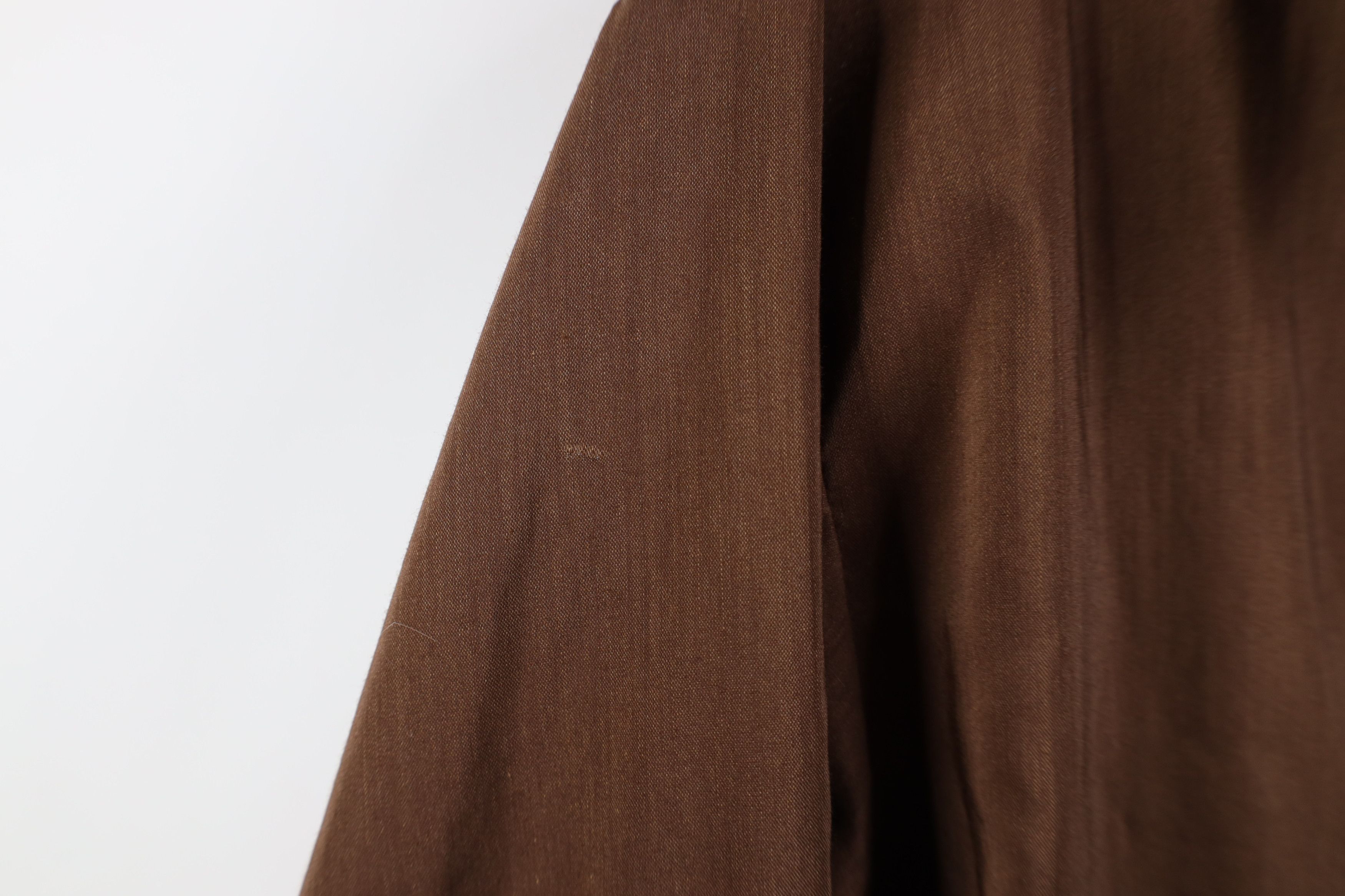 Vintage Vintage 70s Streetwear Thin Dagger Collar Button Shirt Brown Size US L / EU 52-54 / 3 - 6 Thumbnail