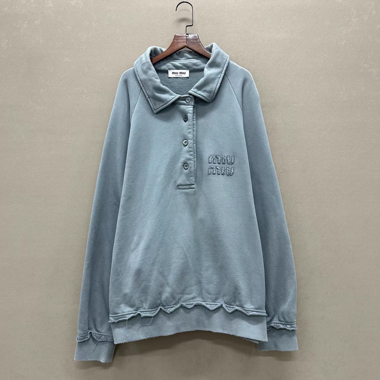 Miu Miu Miu Miu Distressed Cement Sweatshirt S Size S / US 4 / IT 40 - 1 Thumbnail
