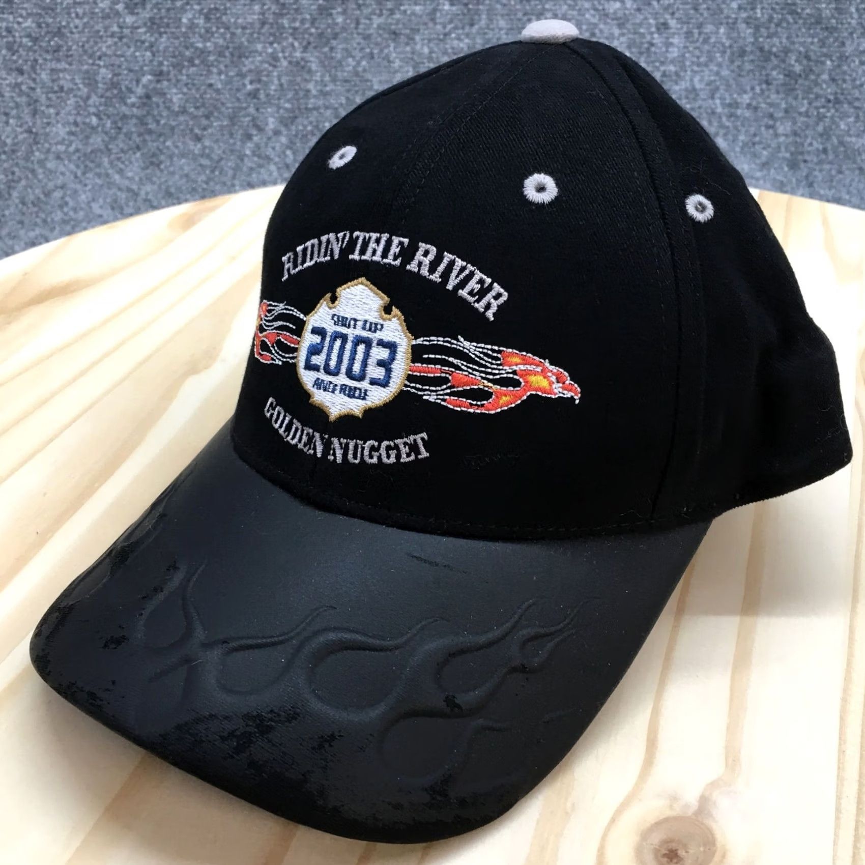 Vintage Ridin The River 2003 Golden Nugget Baseball Cap Hat Mens One Size Black Casual Size ONE SIZE - 2 Thumbnail