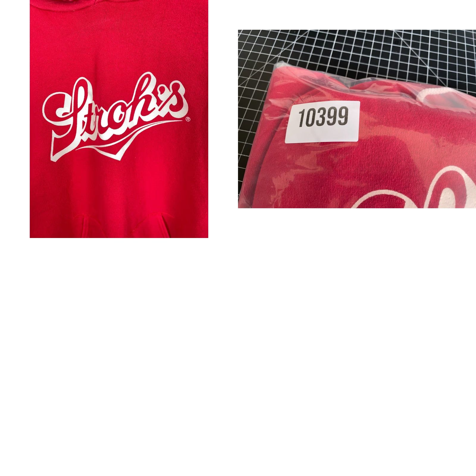 Vintage VINTAGE Medallion 80s Strohs Beer Hoodie Shirt Men XL Red Pullover Graphic Print Crew Neck Hooded 50/50 Blend Size US XL / EU 56 / 4 - 9 Thumbnail