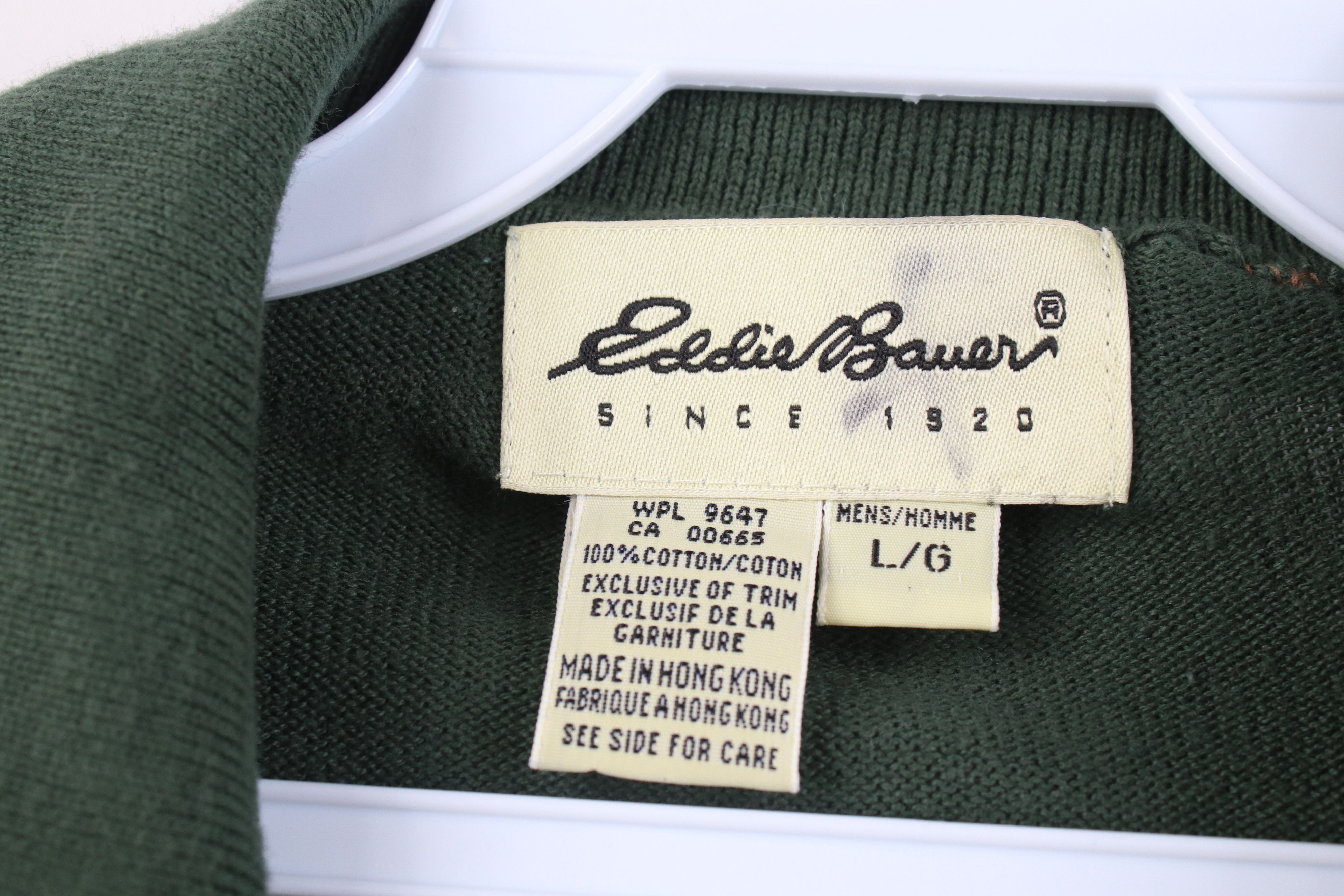 Eddie Bauer Vintage 90s Eddie Bauer Cotton Knit Collared Sweater Green Size US L / EU 52-54 / 3 - 5 Thumbnail