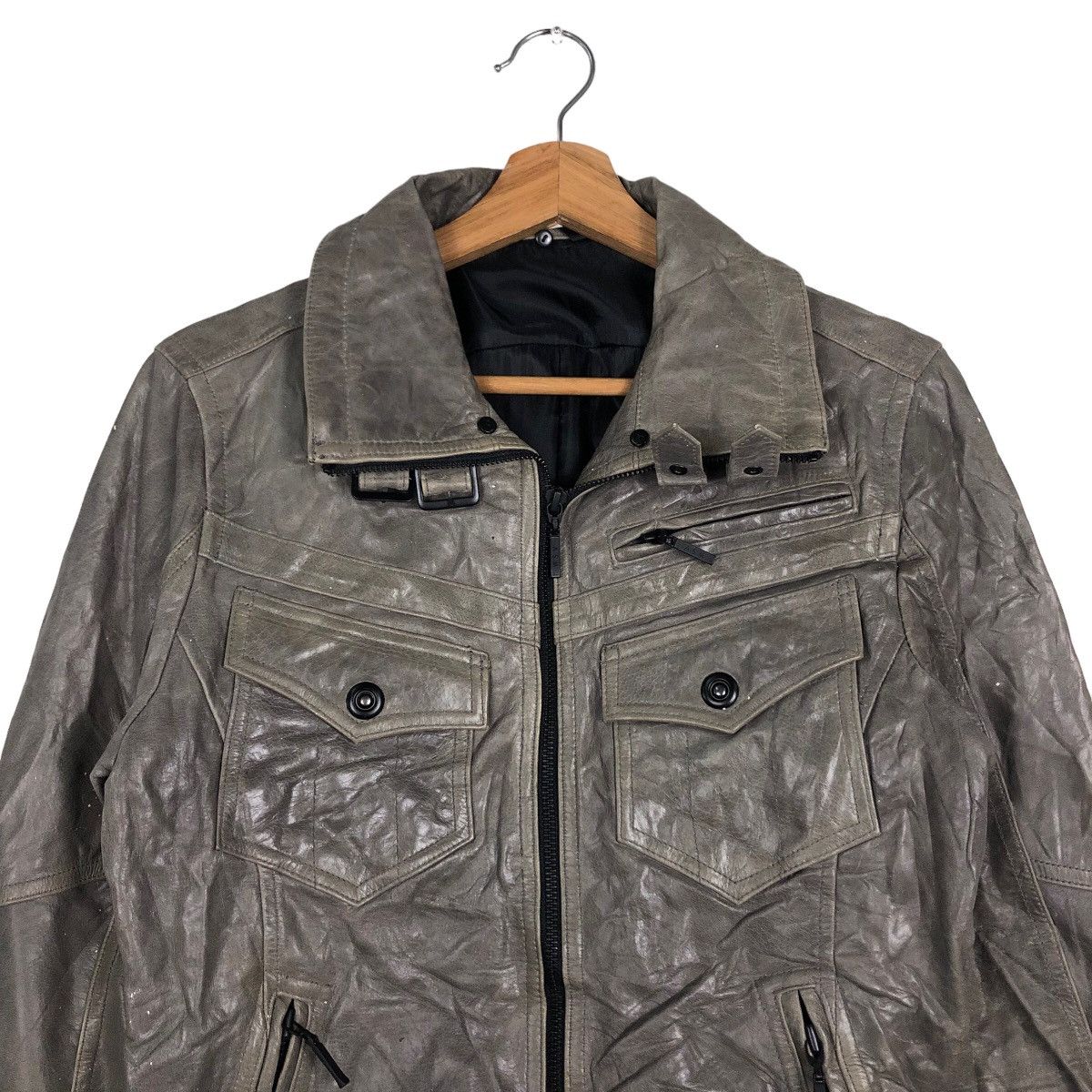 Japanese Brand 🔥Vintage Biker Jacket Leather ASM Japan Issey Miyake Size US M / EU 48-50 / 2 - 3 Thumbnail