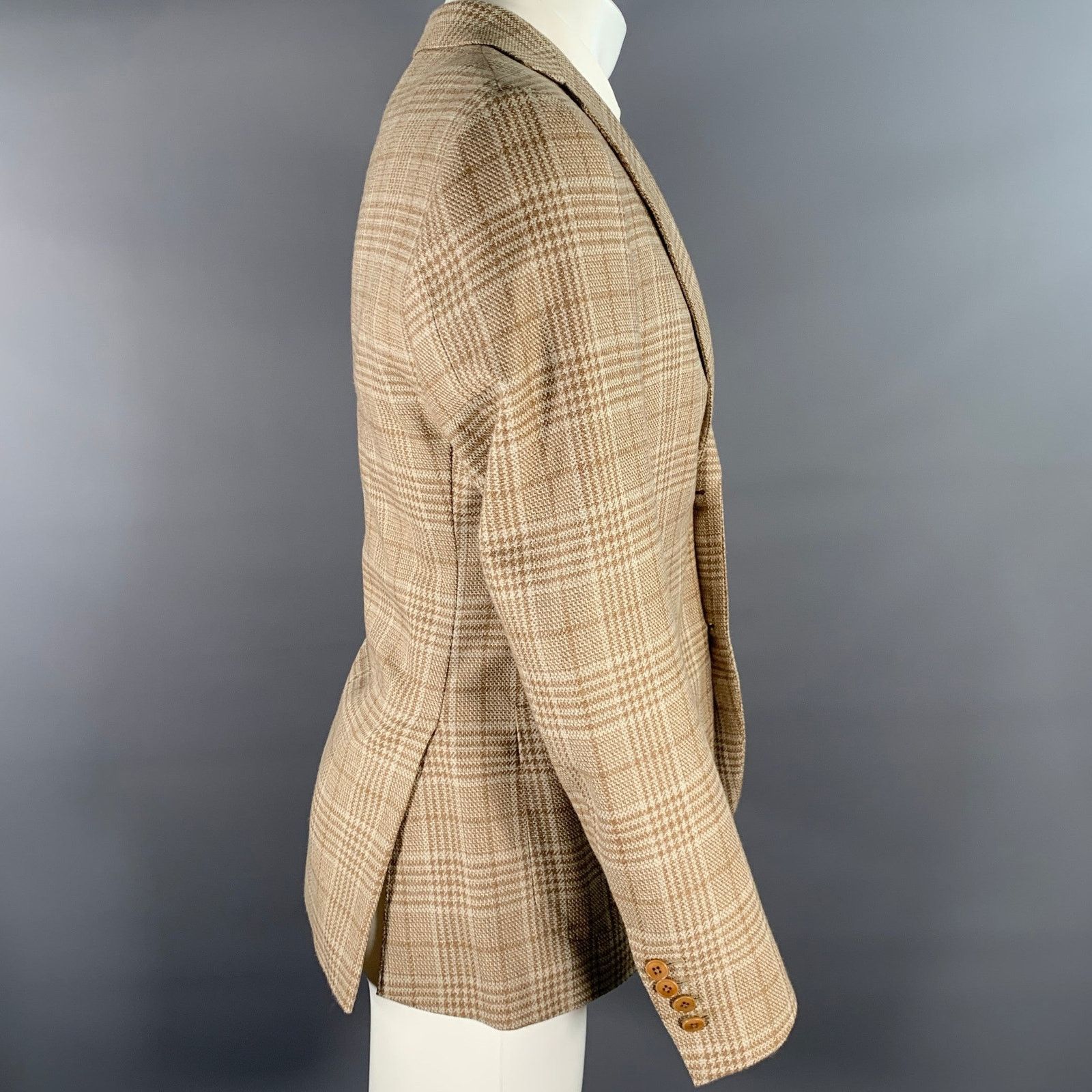 Other ATELIER MUNRO 38 Off White Check Notch Lapel Sport Coat Size 38R - 3 Thumbnail