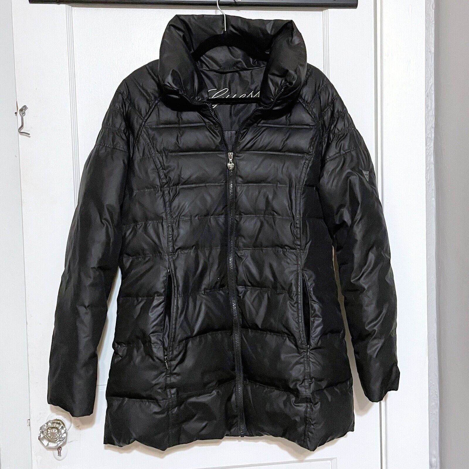 Guess Guess Jacket Womens Large Black Quilted Puffer Down Coat Size L / US 10 / IT 46 - 1 Thumbnail