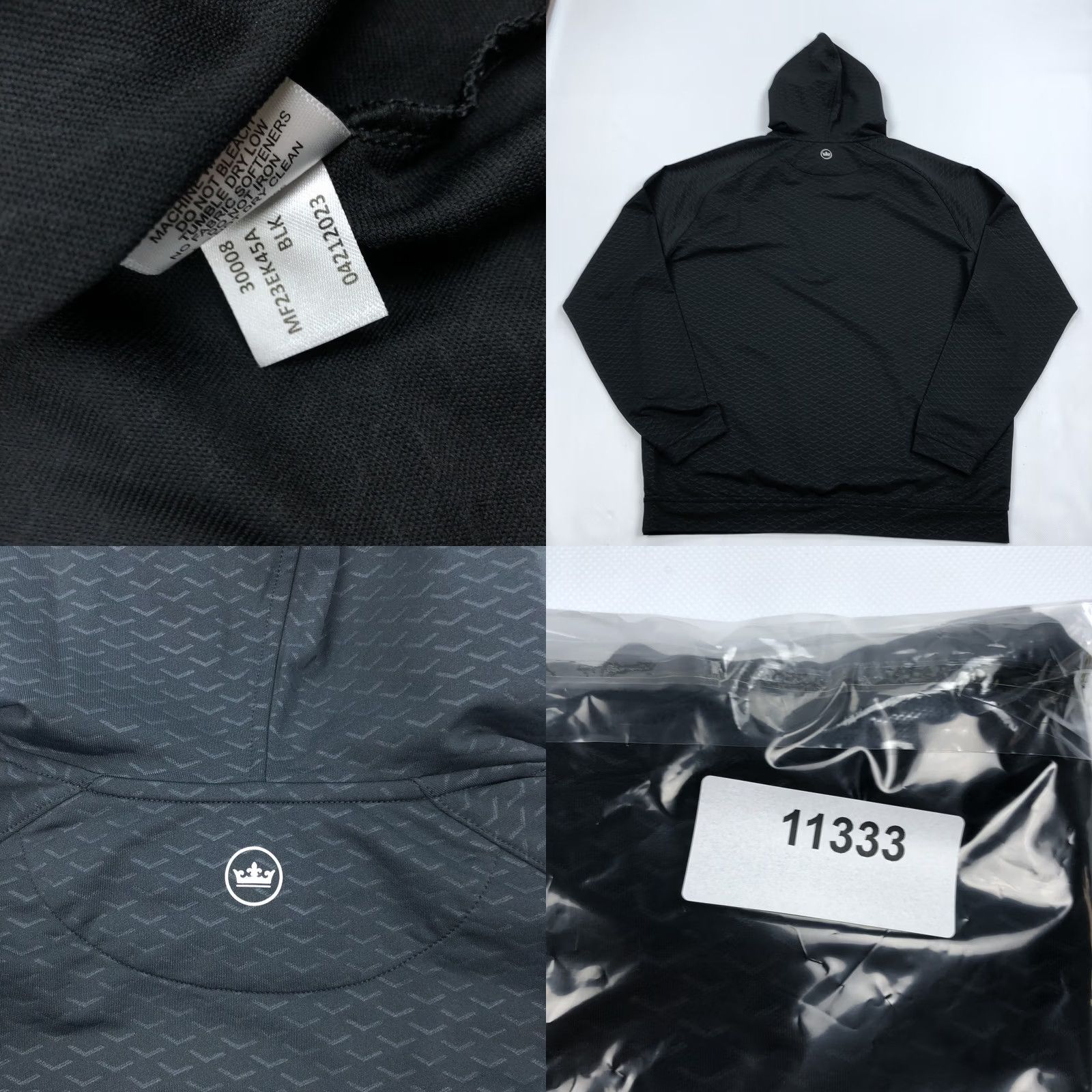 Peter Millar Peter Millar Swag Crown Pullover Hoodie Men L Black Activewear Golf Pullover Hooded Knit Polyester Spandex All Seasons Breathable Logo Textured Size US L / EU 52-54 / 3 - 8 Thumbnail