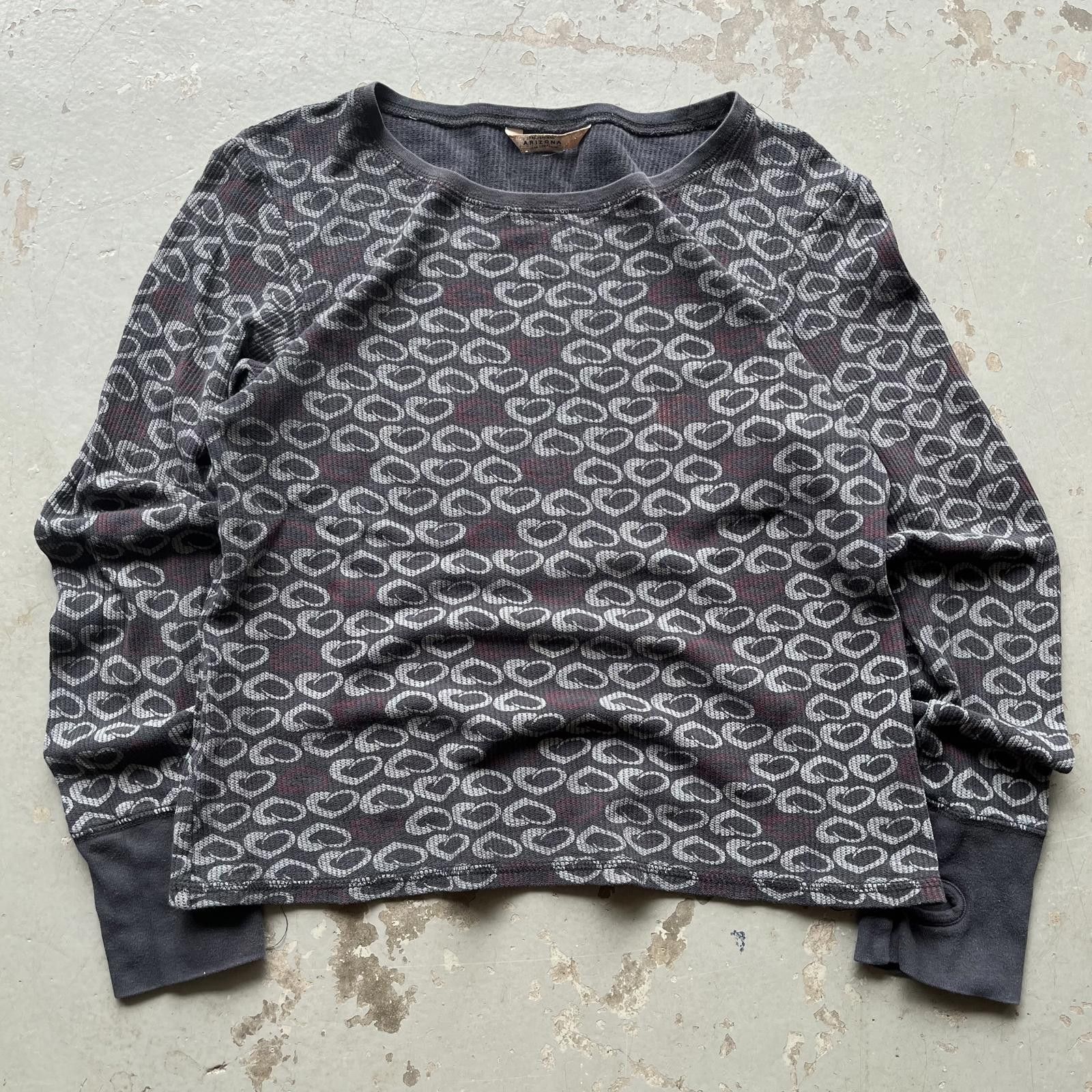 Arizona Jean Co. × Vintage Vintage Y2K AOP Hearts Grunge Waffle Knit Thermal Shirt Size M / US 6-8 / IT 42-44 - 1 Thumbnail