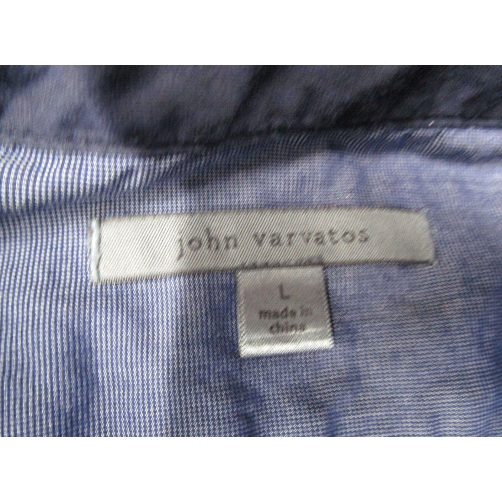 John Varvatos John Varvatos Shirt Mens Large Blue Button Up Long Sleeve Workwear French Cuffs Size US L / EU 52-54 / 3 - 3 Thumbnail