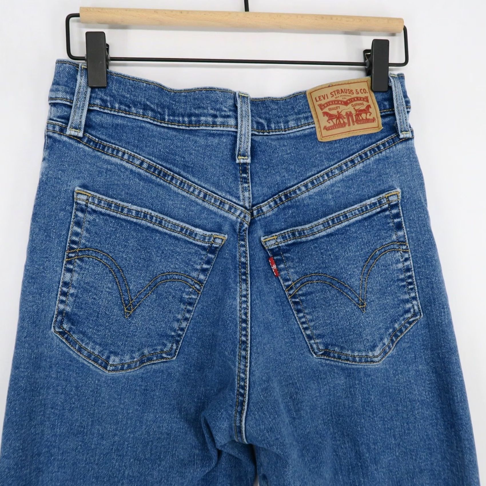 Vintage Levis Ribcage Straight Ankle Jeans Womens 27 Blue High Rise Button Fly Stretch Size 27" / US 4 / IT 40 - 4 Thumbnail