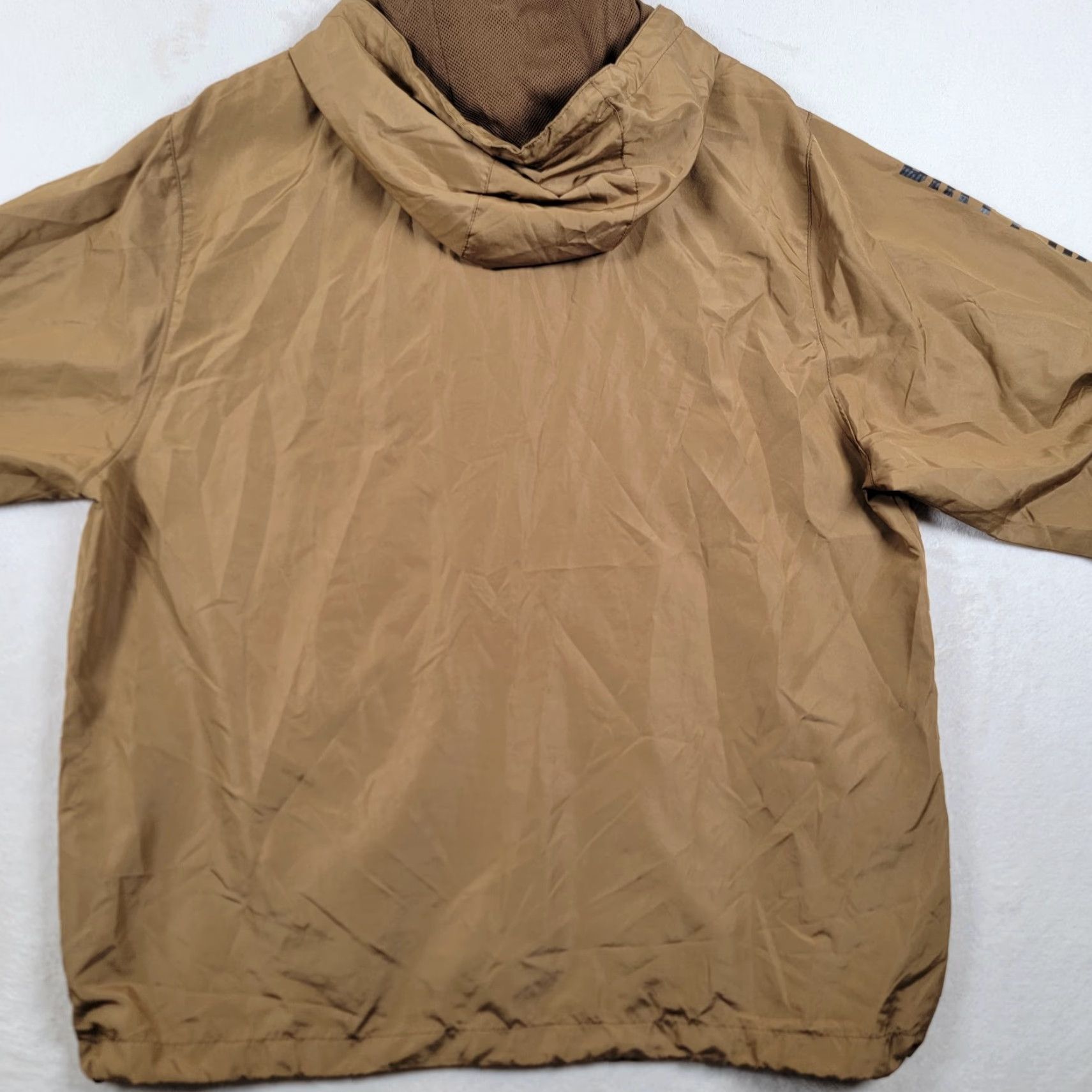Vintage VINTAGE Windbreaker Money Theme Men's Jacket Zip Mustard XL Nylon Brown Dirty Hands Clean Money Shirt? Size US XL / EU 56 / 4 - 3 Thumbnail