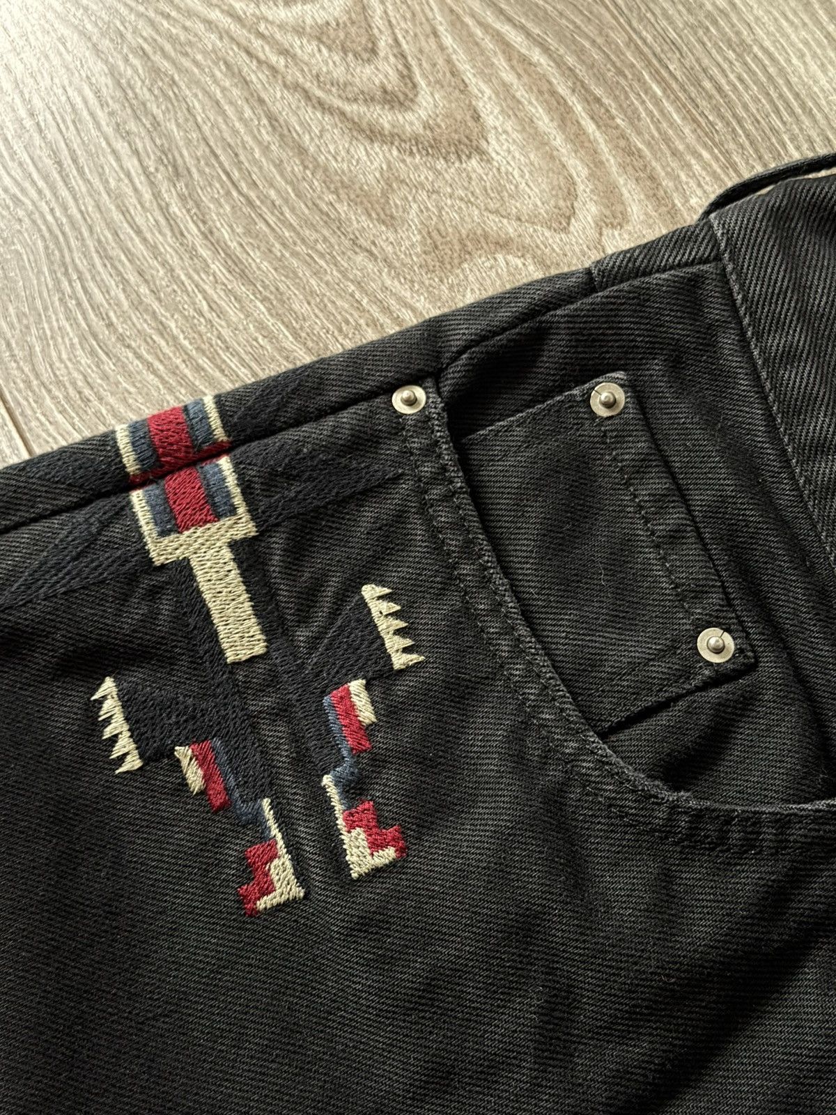Isabel Marant Isabel Marant x H&M Embroidered Western Black Denim Jeans Size US 33 - 15 Thumbnail
