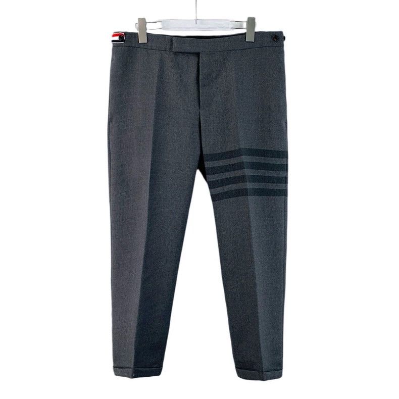 Thom Browne Thom browne Size 3 Gray classic four-bar wool casual suit Size US 29 - 1 Thumbnail