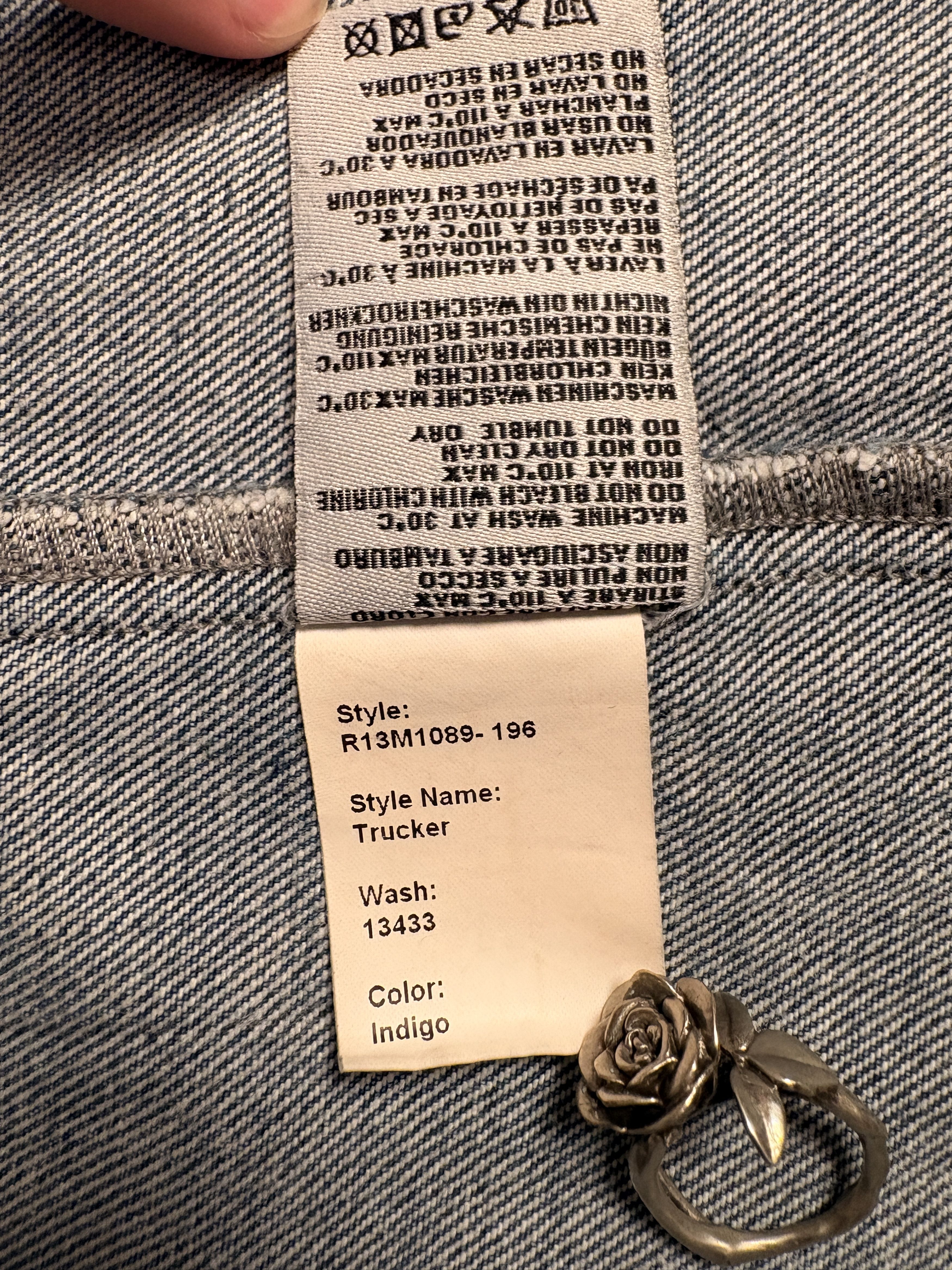 R13 R13 Distressed Denim Trucker Jacket Size US M / EU 48-50 / 2 - 7 Thumbnail