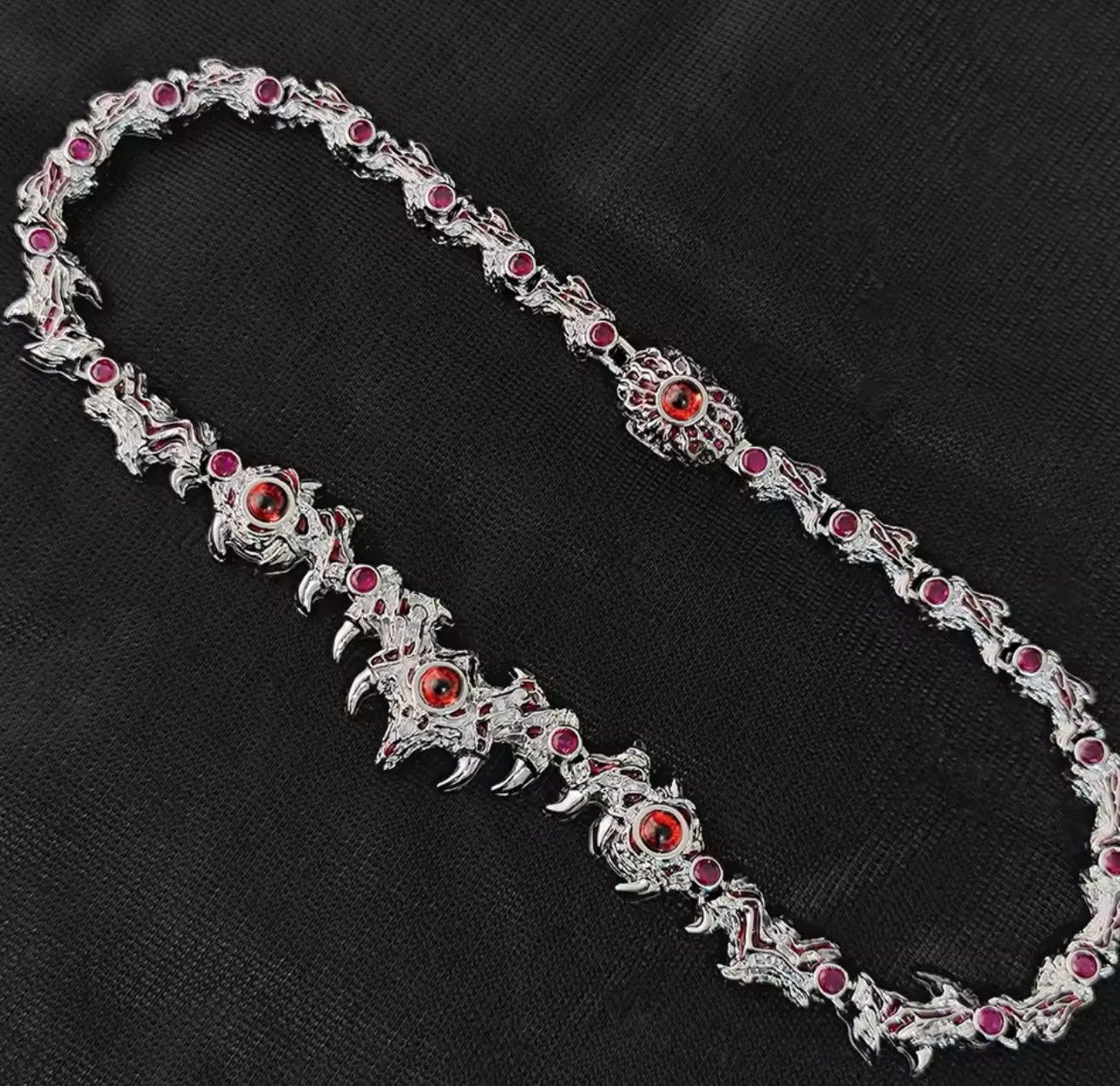 Jewelry Gothic Red Eyes Hip Hop Design Chain Necklace Size ONE SIZE - 3 Thumbnail