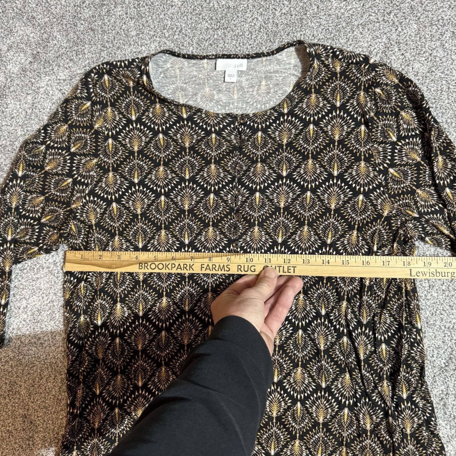 Other J Jill Tunic Top Women Large Lagenlook Geometric Boho Earthy Size L / US 10 / IT 46 - 3 Thumbnail