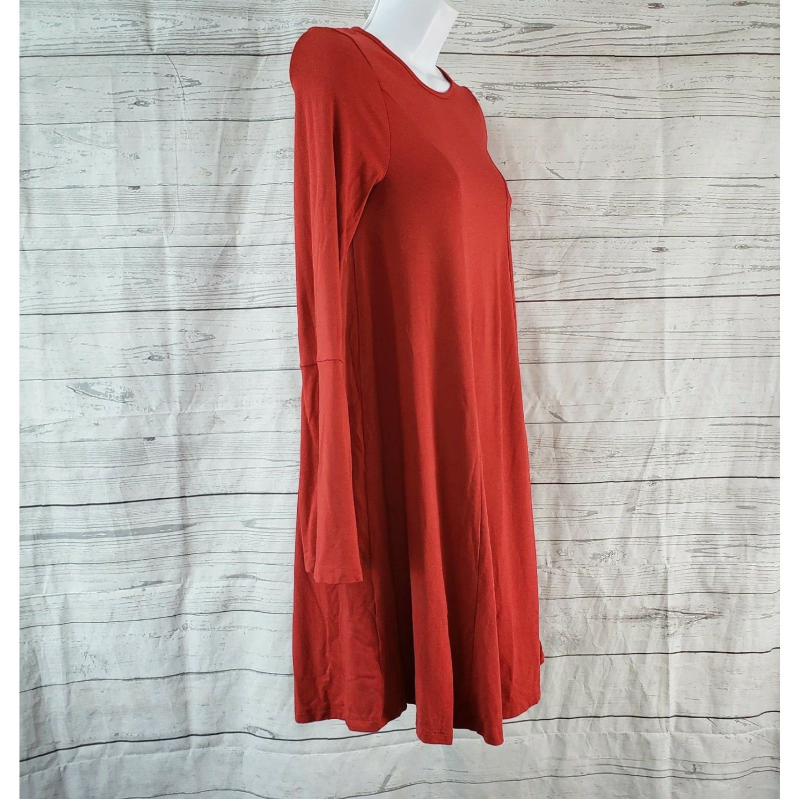 Asos ASOS Womens Long Sleeve Dress Sz 0 Solid Red Flare Sleeve Viscose Blend Dress-Short Mini Pattern: Solid, Size 0, Red, Regular, Womens Size XS / US 0-2 / IT 36-38 - 4 Thumbnail