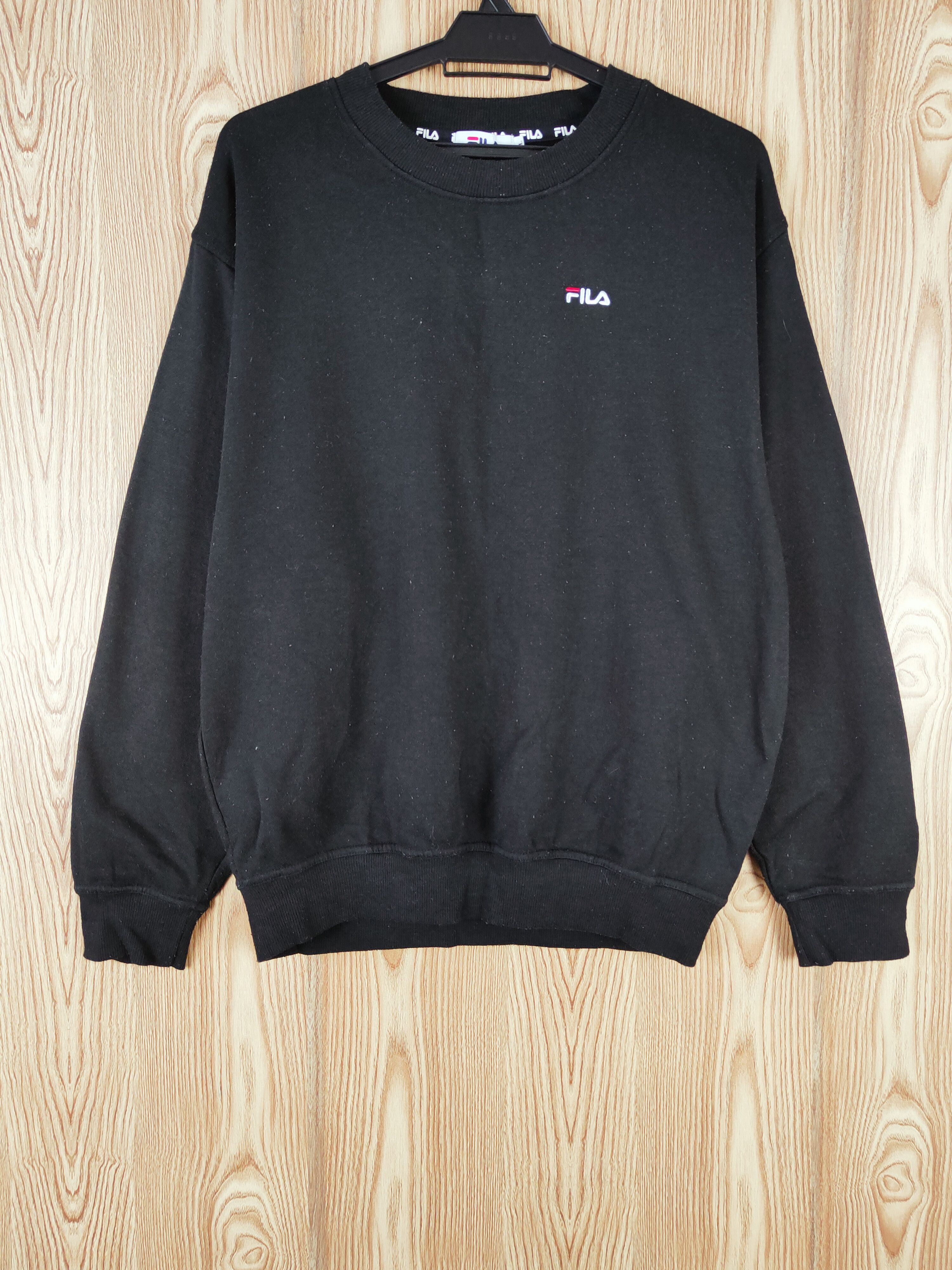 Fila × Japanese Brand × Vintage VINTAGE 💥 Fila Black Sweatshirts (SIMPLE PLAIN SWEATSHIRT) Size US L / EU 52-54 / 3 - 1 Thumbnail