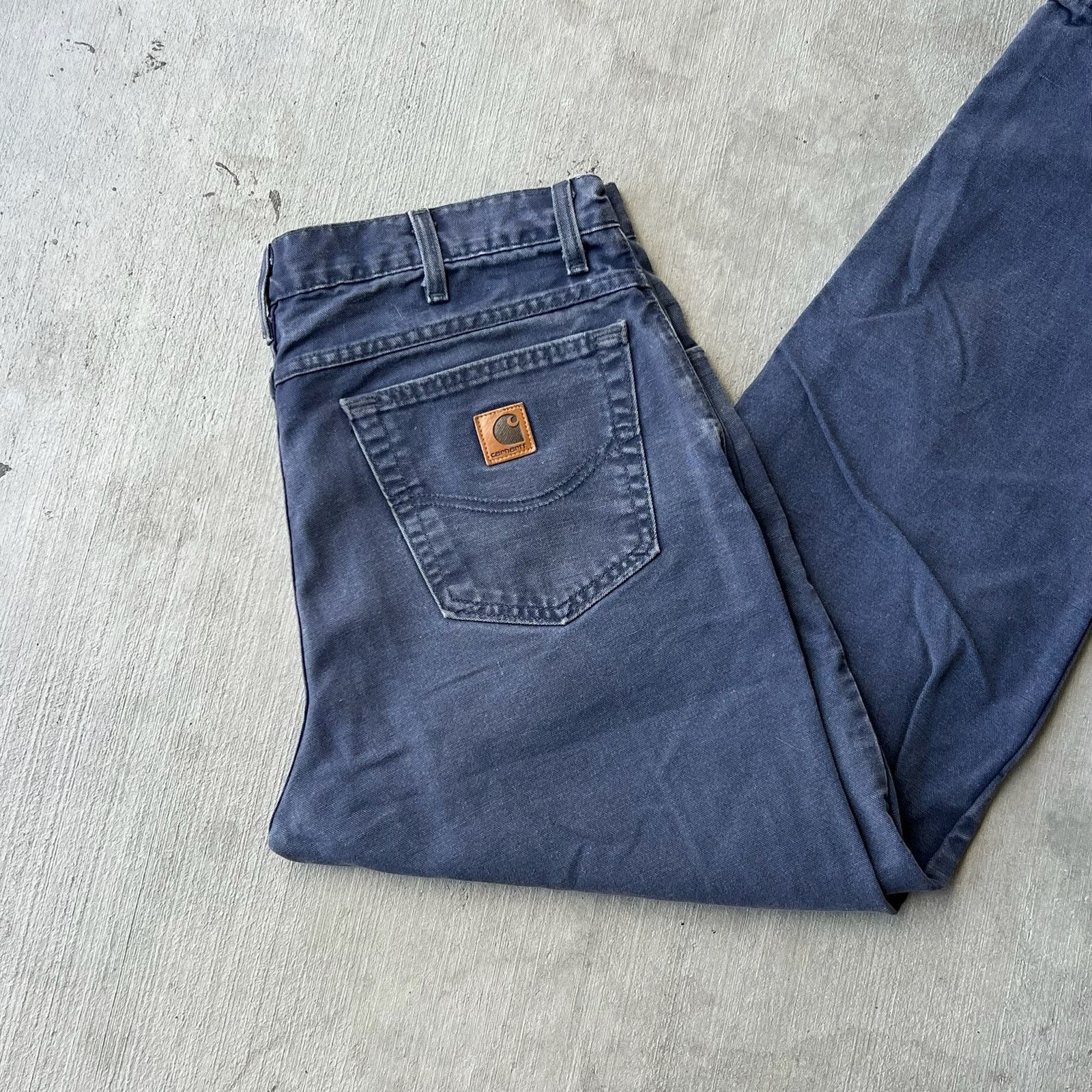 Carhartt × Vintage Carhartt ptb blue work wear carpenter pants Size US 35 - 2 Thumbnail