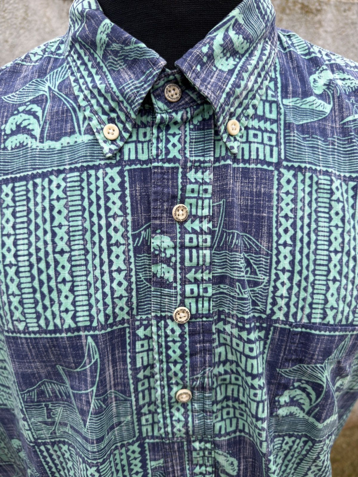 Reyn Spooner PreOwned Reyn Spooner Hawaiian Print Green/Blue Men's XL Size US XL / EU 56 / 4 - 3 Thumbnail