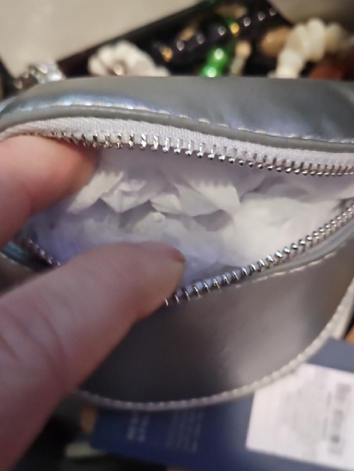 Other Metallic Silver Half-Moon Coin Pouch Keychain Size ONE SIZE - 3 Thumbnail
