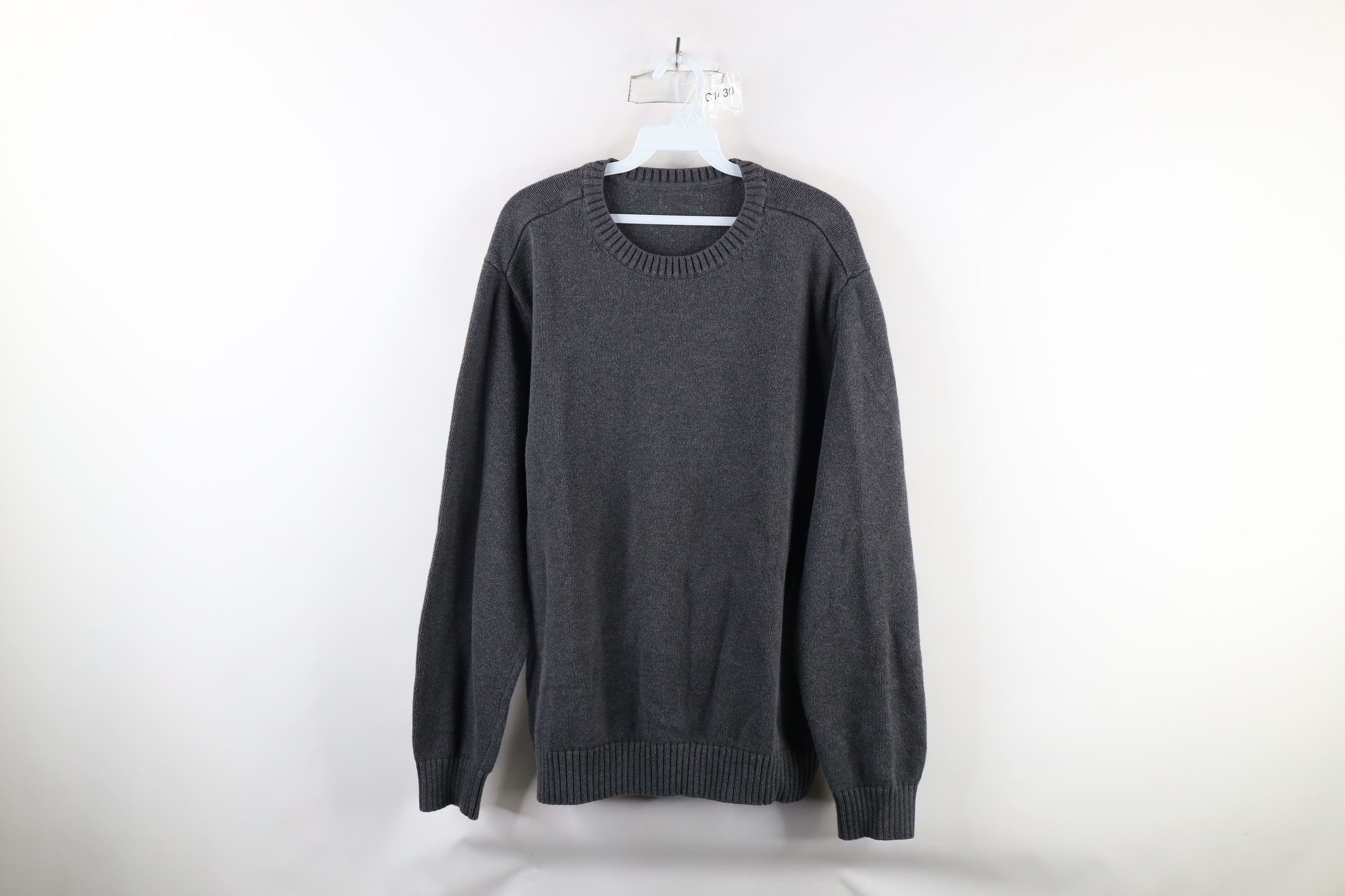 Vintage Vintage 90s Streetwear Cotton Knit Crewneck Sweater Gray Size US XL / EU 56 / 4 - 1 Thumbnail