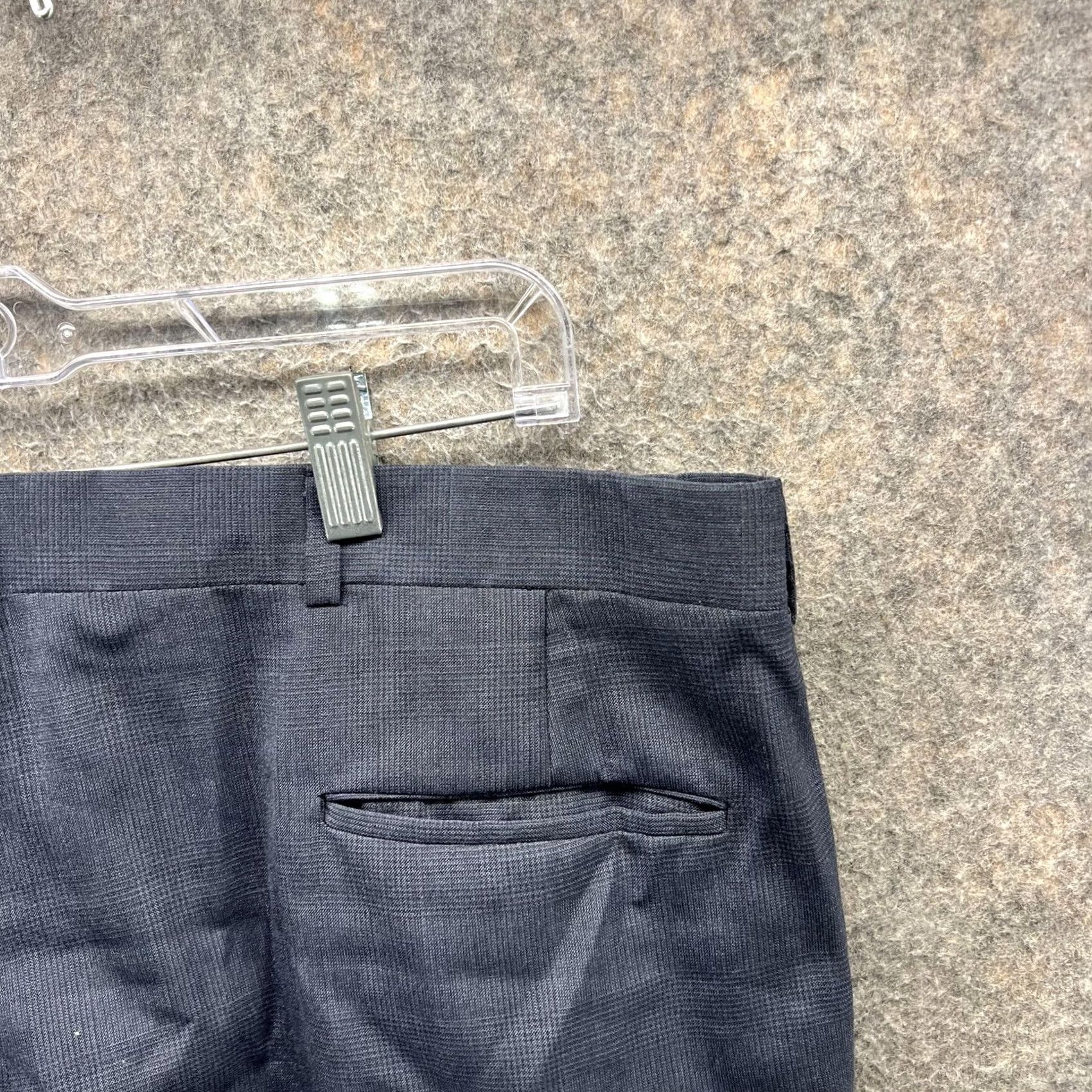 Vintage Dress Pants Mens 40x30 Gray Check Pleated Classic Fit Straight Leg Trousers XL Mens Gray Check Dress Pants Size US 36 / EU 52 - 6 Thumbnail