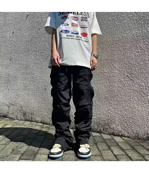Japanese Brand × Vintage multi function patchwork folk cargo skate flare pants Size US 34 / EU 50 - 3 Thumbnail