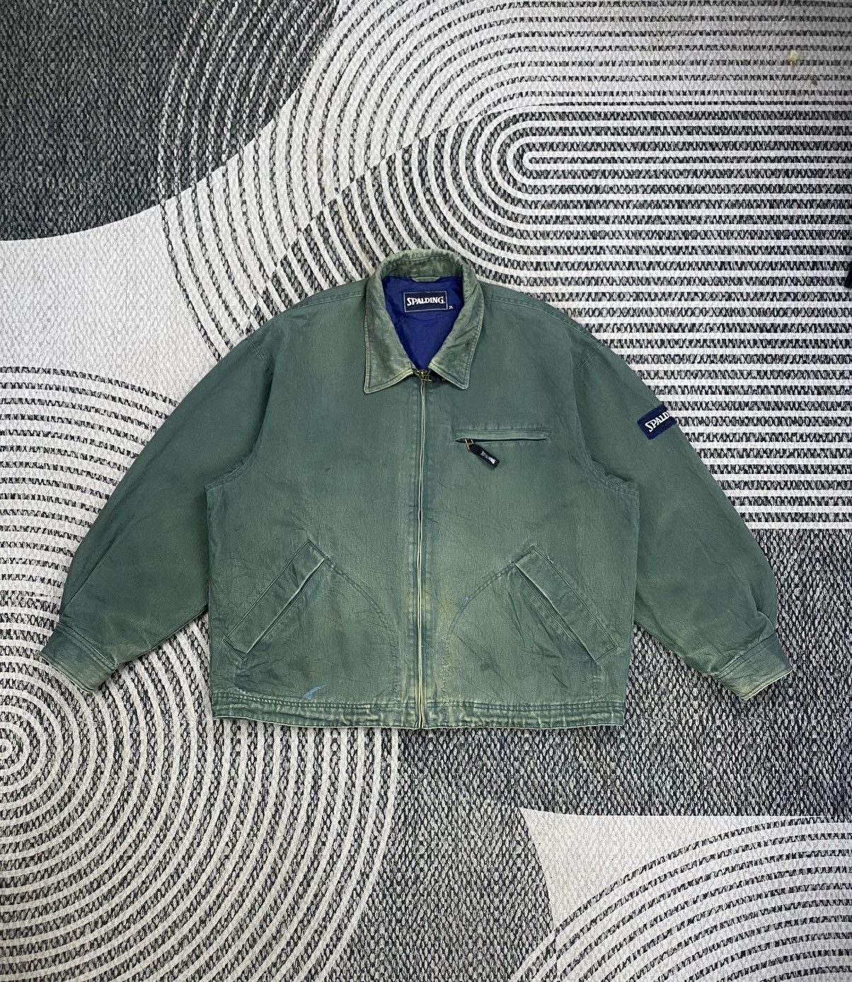 Spalding 🔥RARE Vintage 80s Spalding Patches On Sleeve Bomber Jacket Size US XL / EU 56 / 4 - 2 Thumbnail