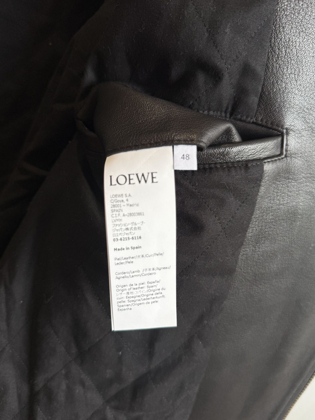 Loewe LOEWE Zip-Up Long Sleeved Leather Biker Jacket Size US M / EU 48-50 / 2 - 5 Thumbnail