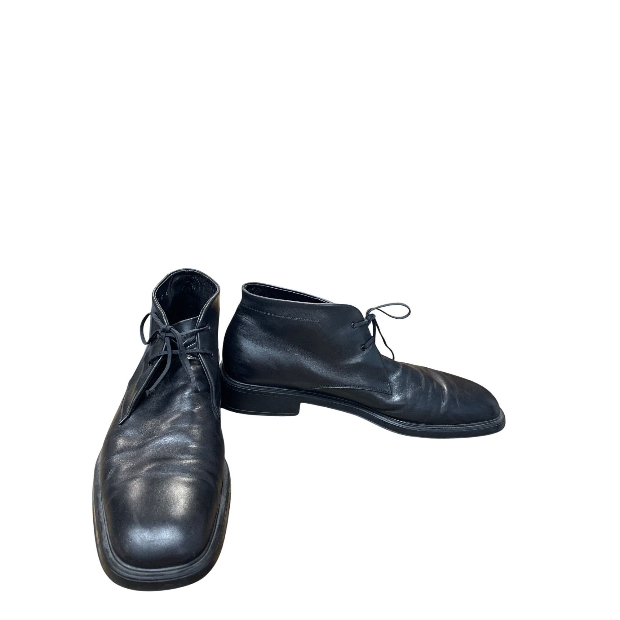 Salvatore Ferragamo Salvatore Ferragamo Mens Italian Black Leather Chukka Boots Size US 12 / EU 45 - 1 Thumbnail