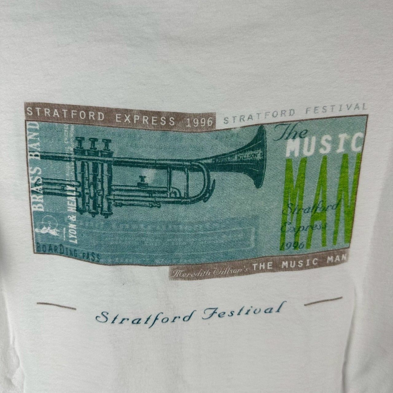 Vintage Vintage 1996 Stratford Festival The Music Man Promo T-shirt Size US XL / EU 56 / 4 - 4 Thumbnail